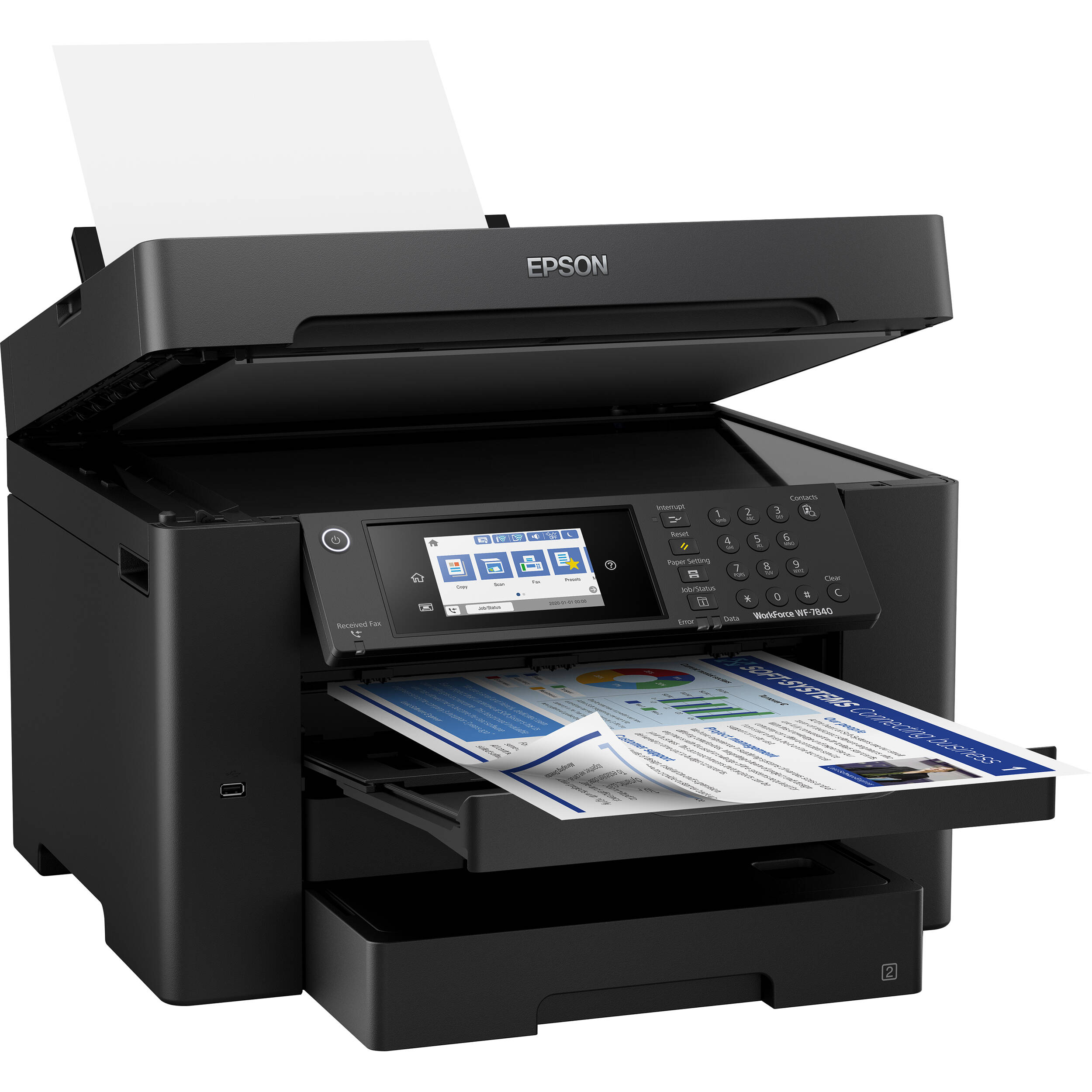 Epson WorkForce WF-7840 wide-format color all-in-one printer for office documents — view 4
