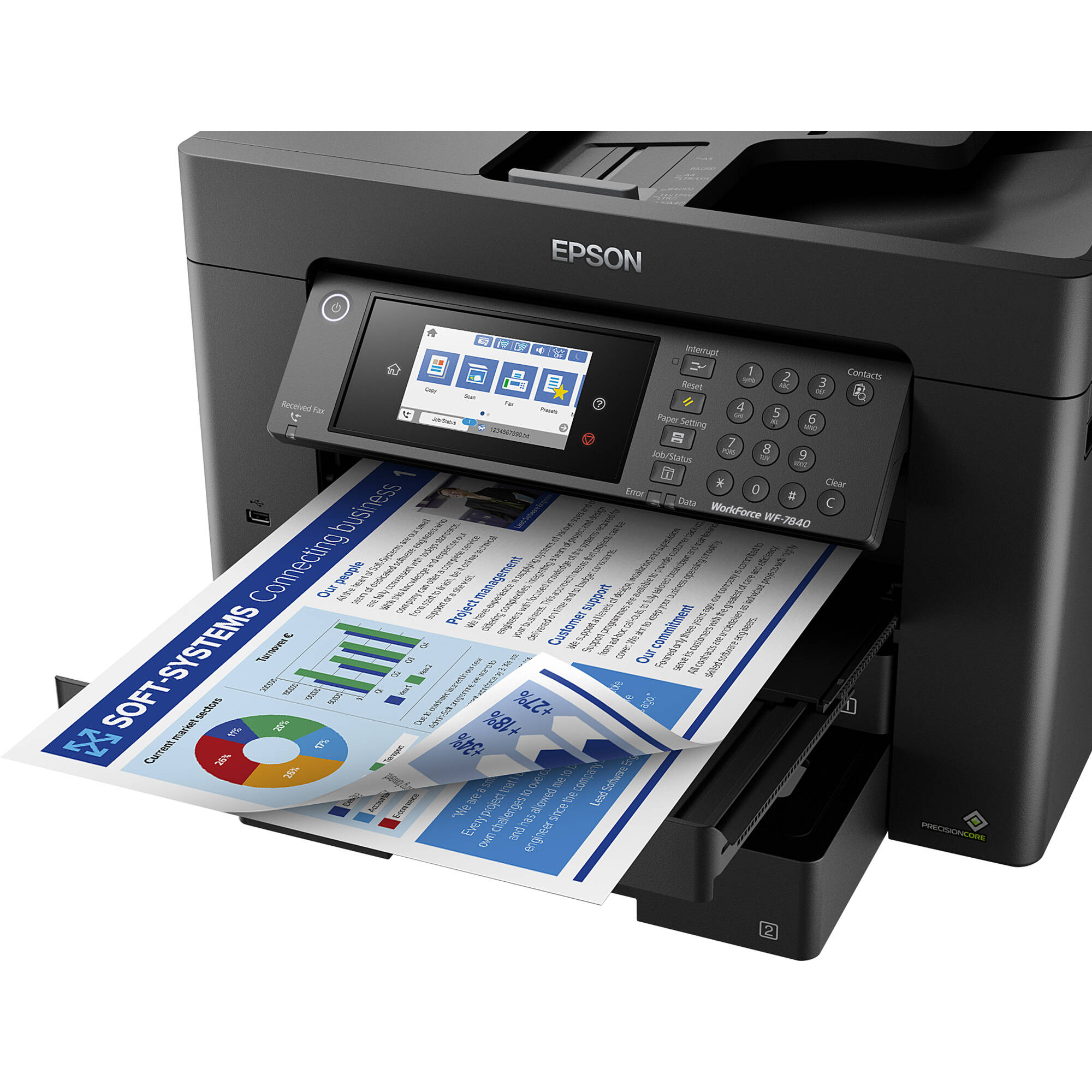 Epson WorkForce WF-7840 wide-format color all-in-one printer for office documents — view 5