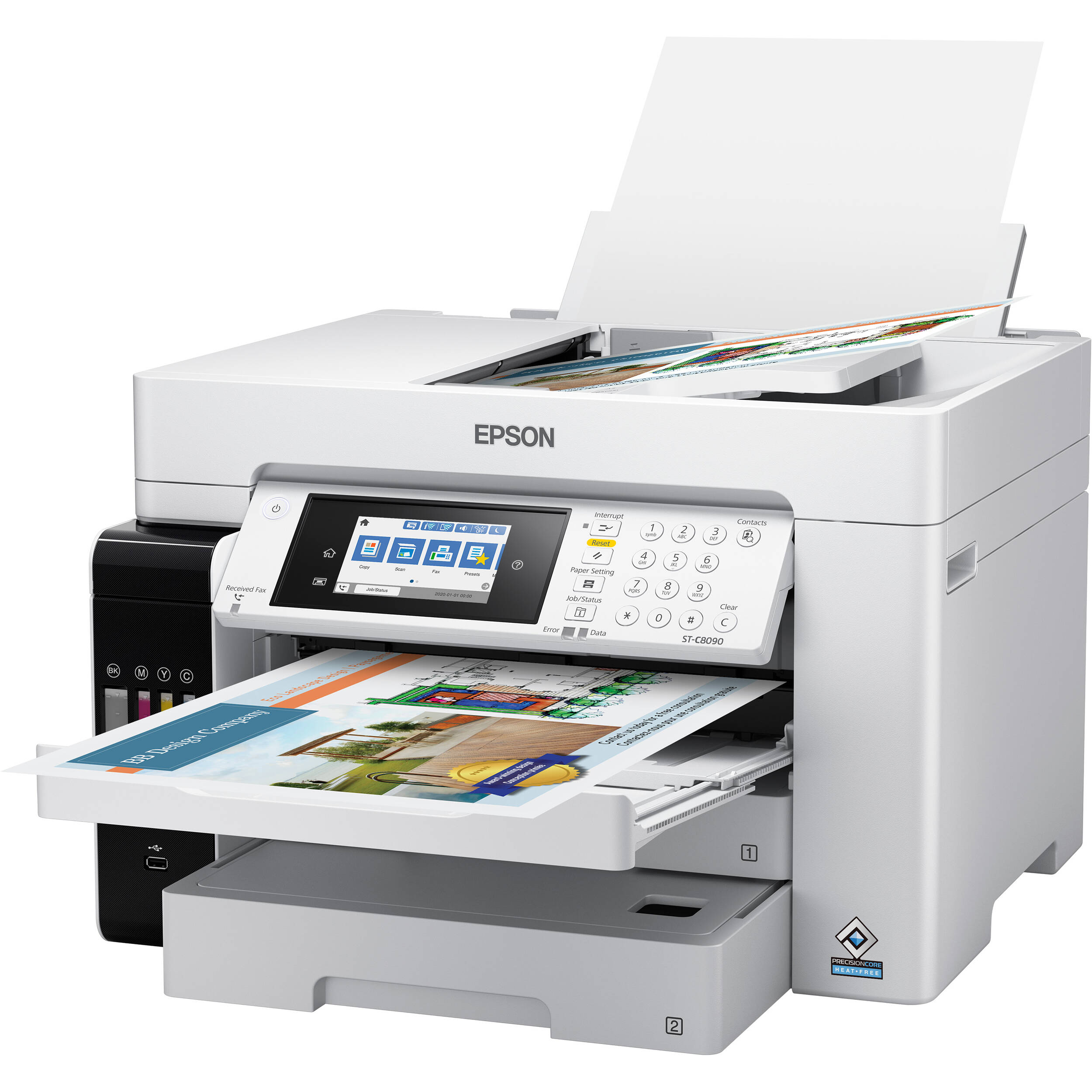 Epson WorkForce ST-C8090 Supertank Color MFP desktop multifunction printer — view 2