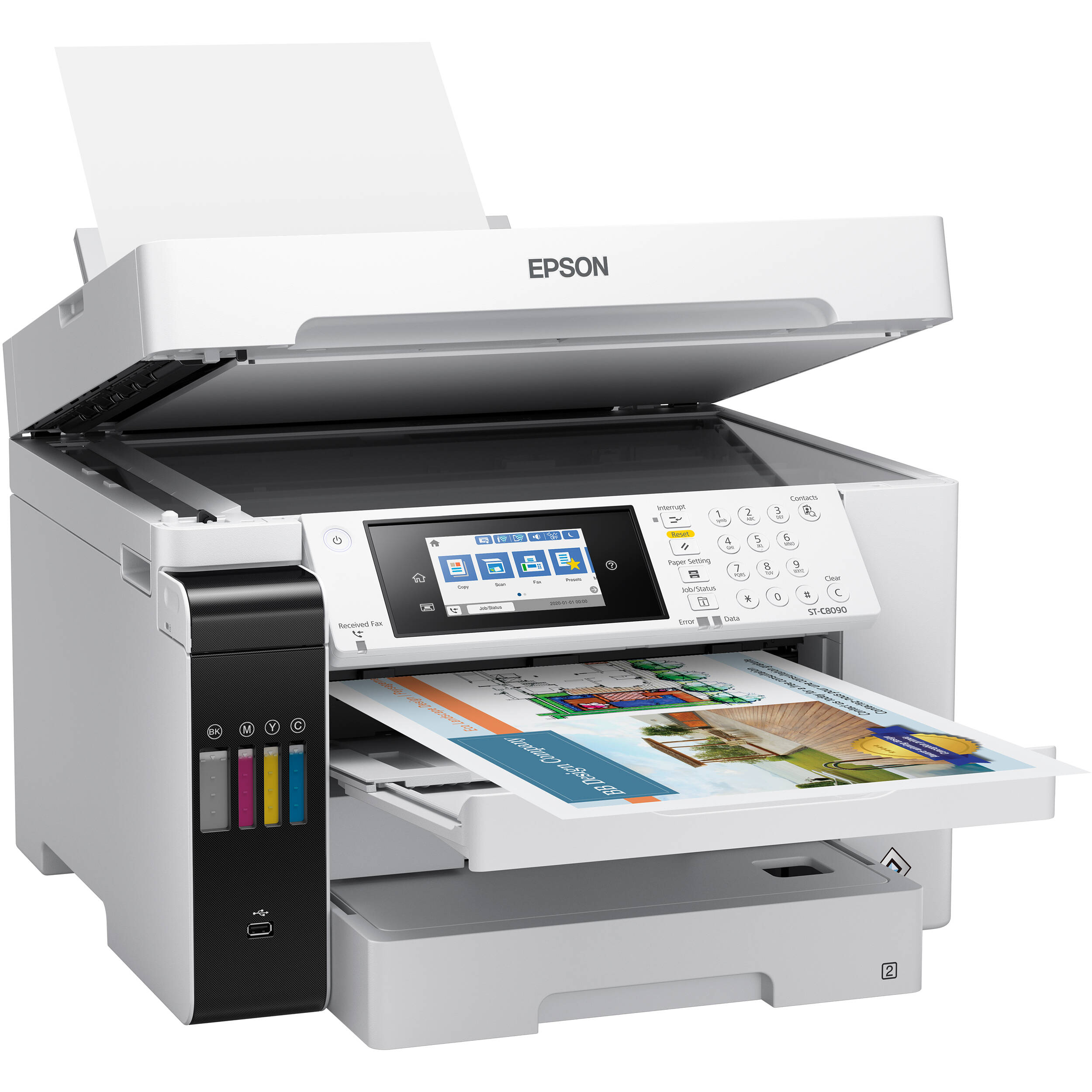 Epson WorkForce ST-C8090 Supertank Color MFP desktop multifunction printer — view 3