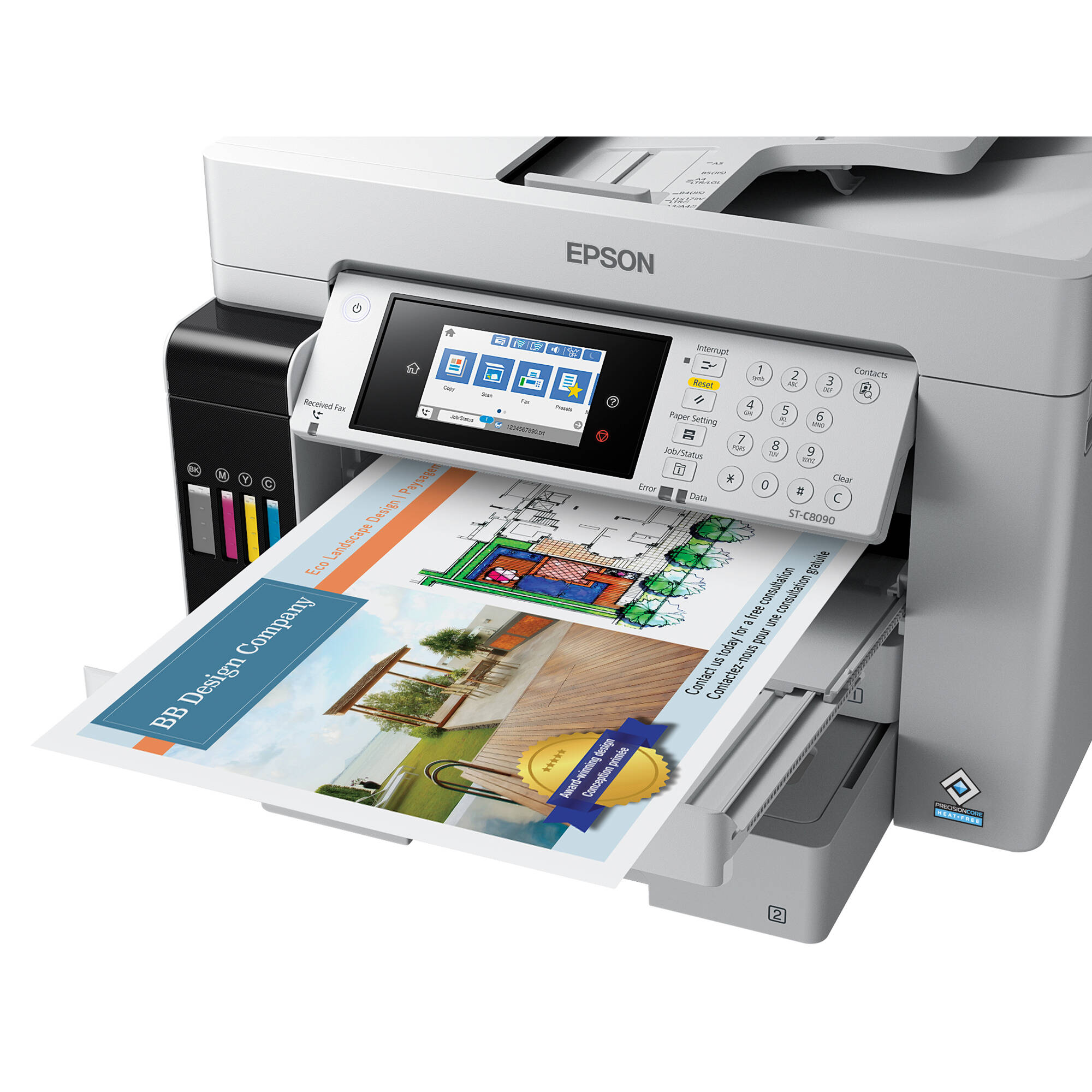 Epson WorkForce ST-C8090 Supertank Color MFP desktop multifunction printer — view 8