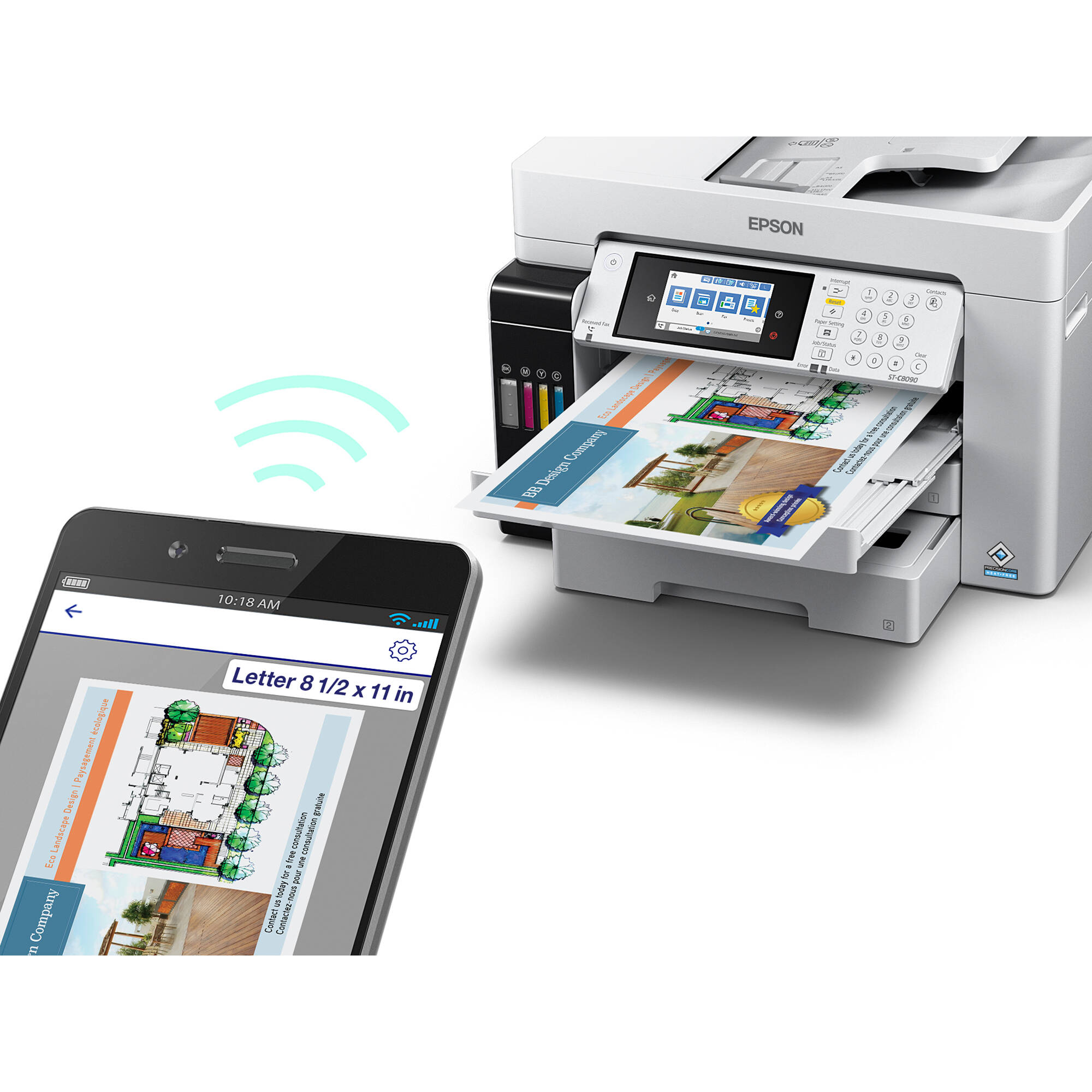 Epson WorkForce ST-C8090 Supertank Color MFP desktop multifunction printer — view 9