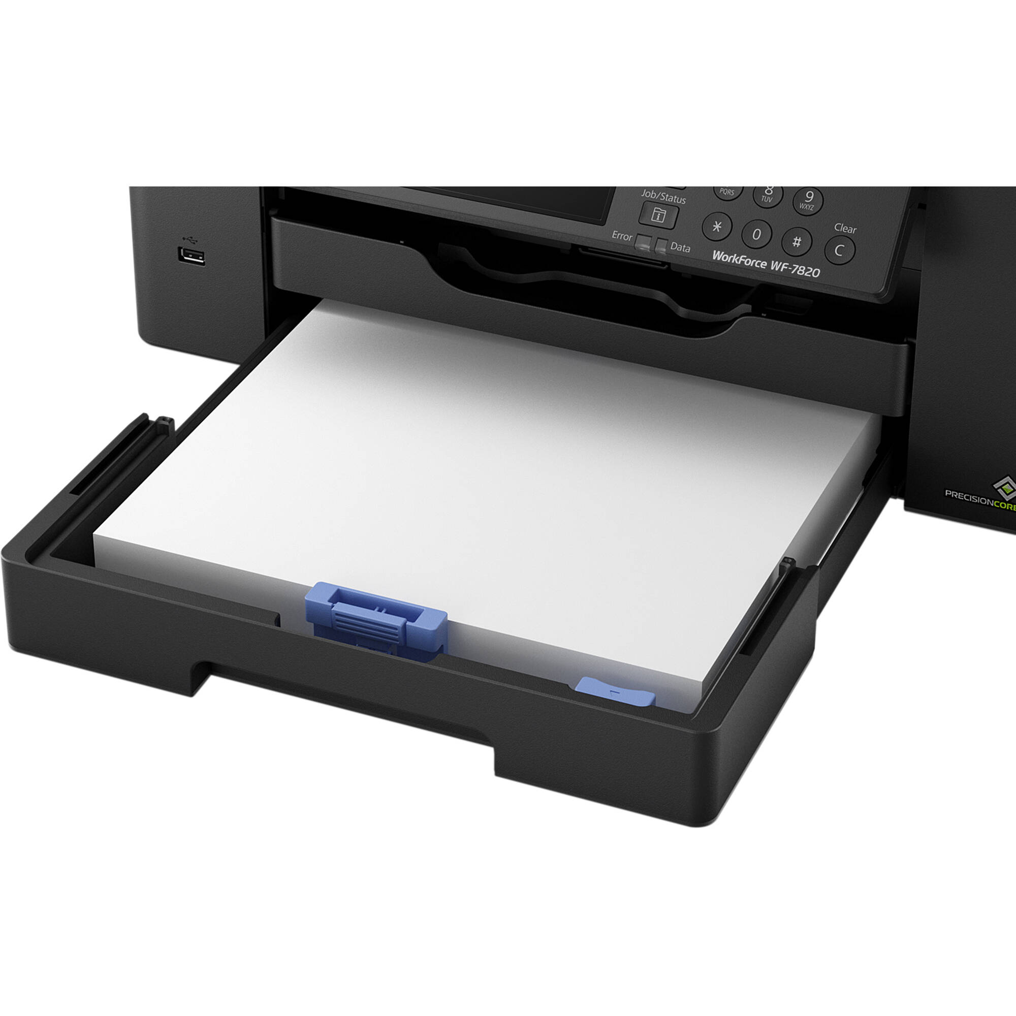 Epson WorkForce WF-7820 wide-format all-in-one printer with touchscreen and dual paper trays — view 10