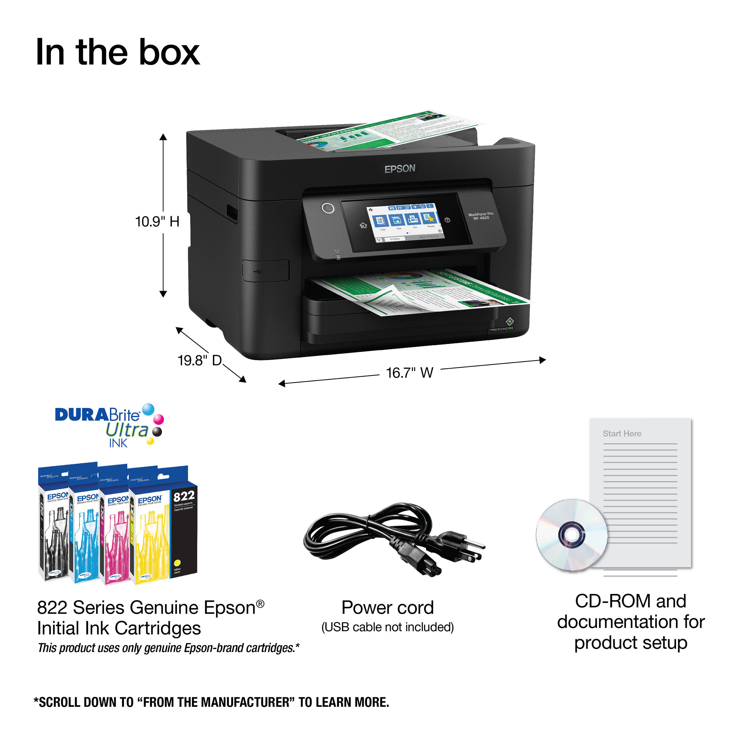 Epson WorkForce Pro WF-4820 color all-in-one printer with Wi-Fi and touchscreen — view 12