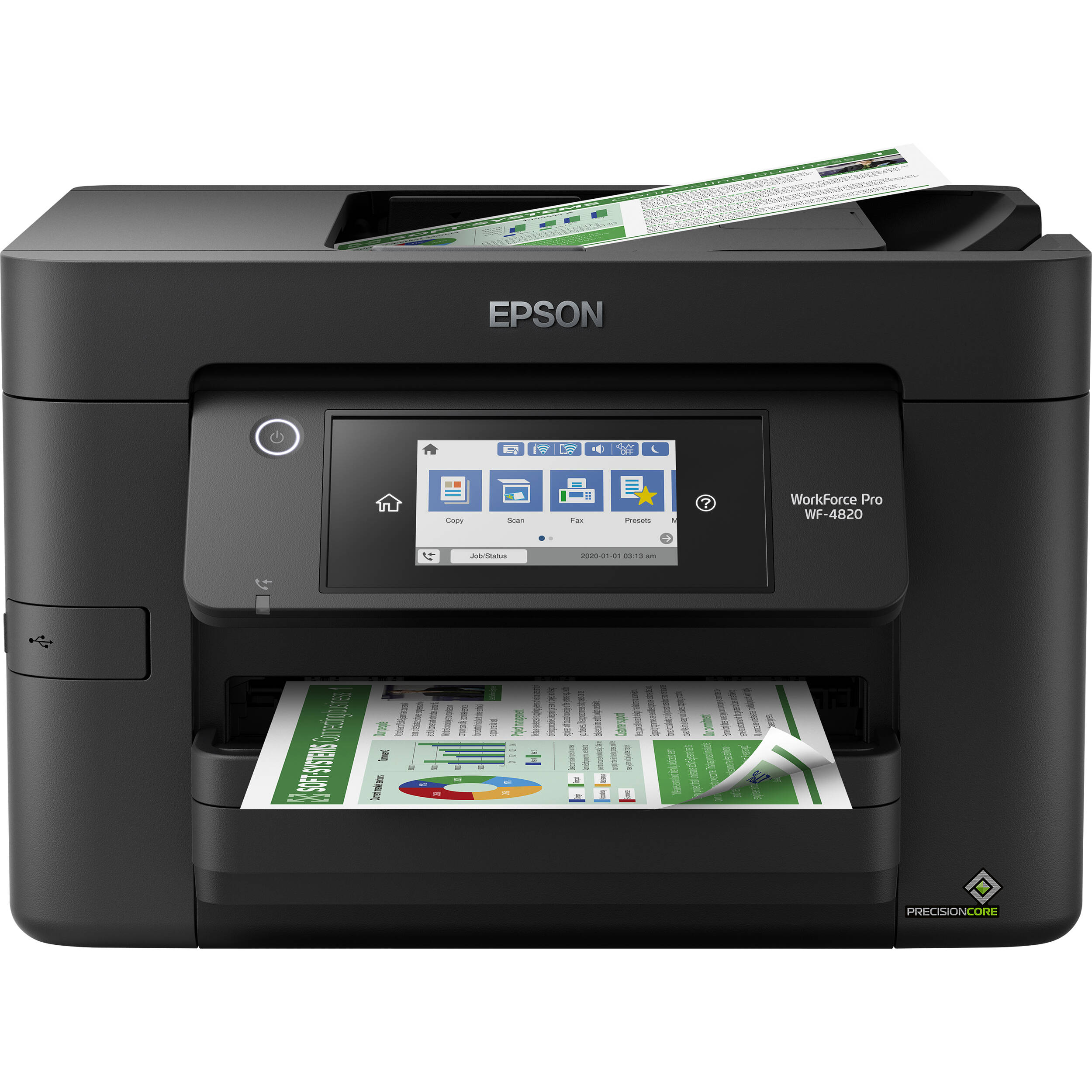 Epson WorkForce Pro WF-4820 color all-in-one printer with Wi-Fi and touchscreen — view 2