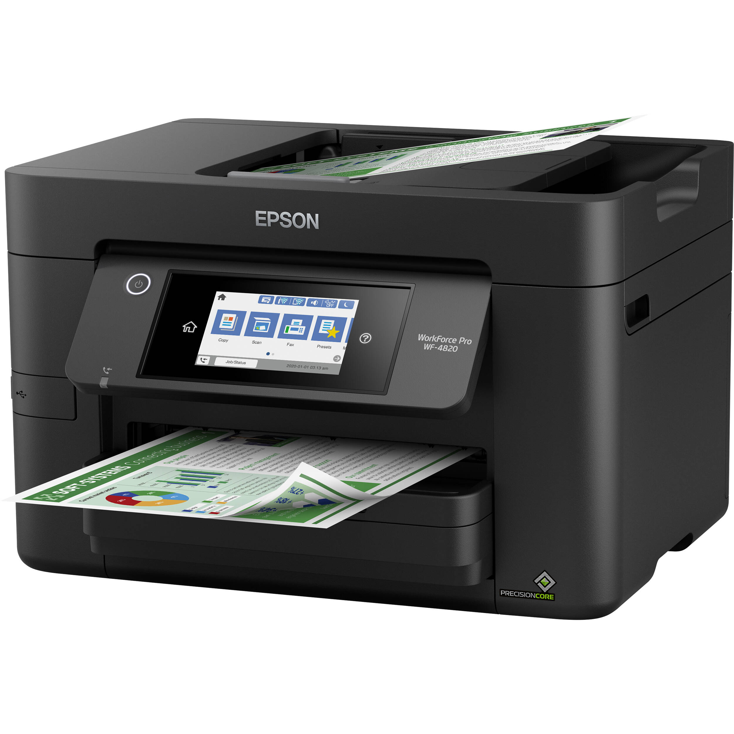 Epson WorkForce Pro WF-4820 color all-in-one printer with Wi-Fi and touchscreen — view 3
