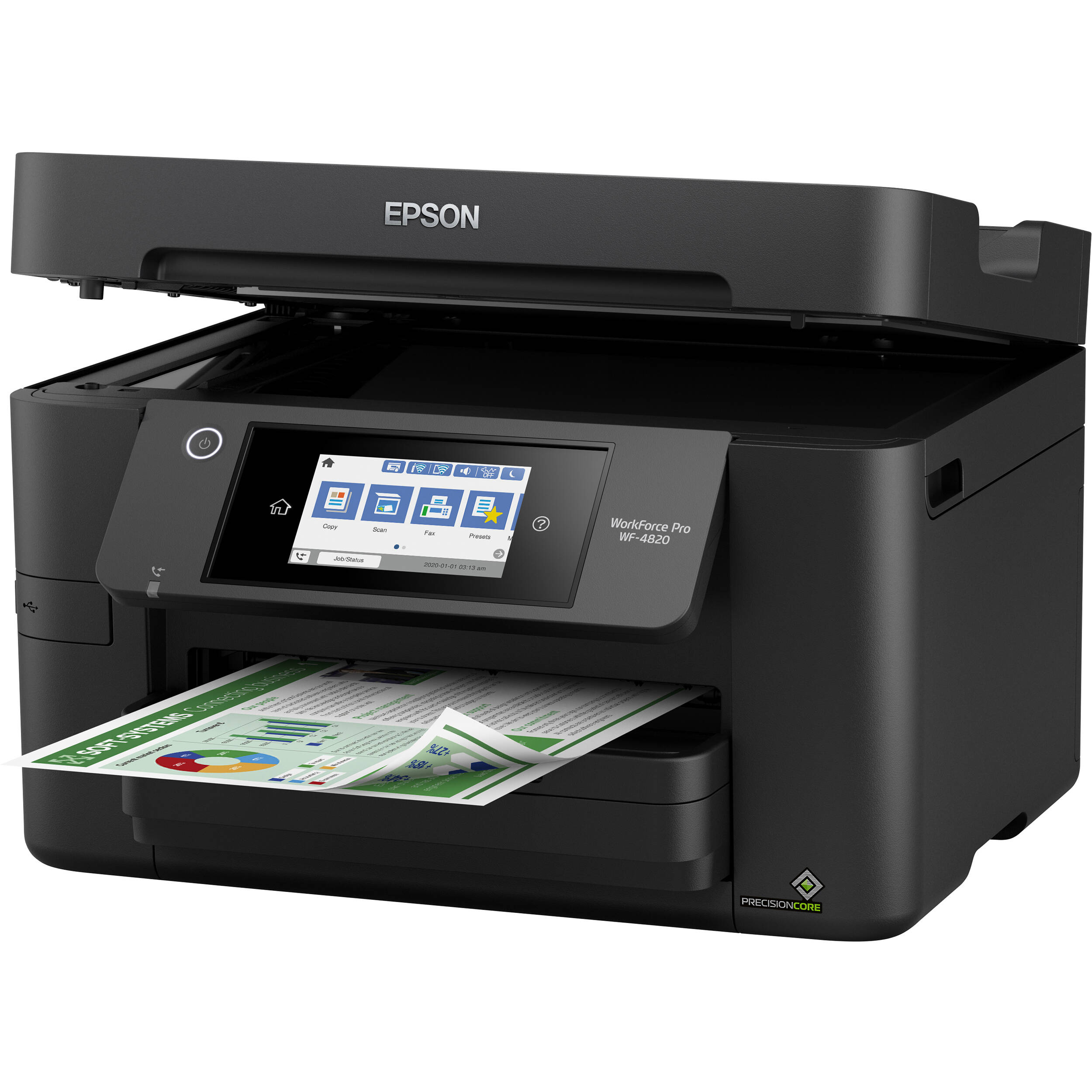 Epson WorkForce Pro WF-4820 color all-in-one printer with Wi-Fi and touchscreen — view 4