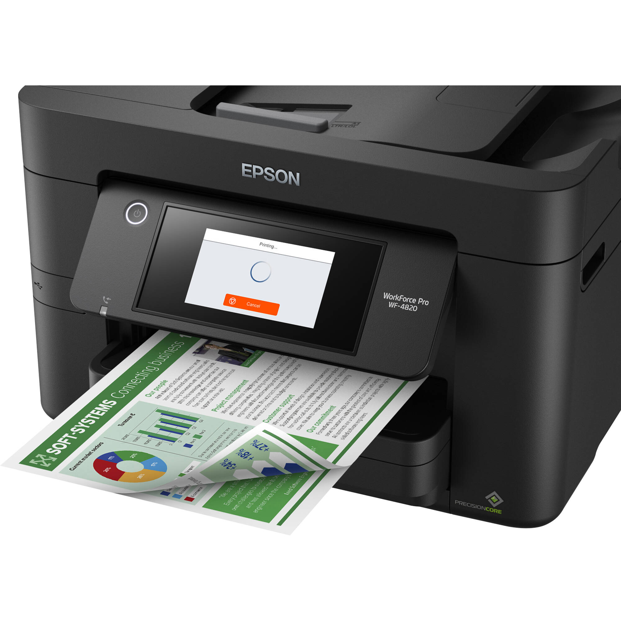 Epson WorkForce Pro WF-4820 color all-in-one printer with Wi-Fi and touchscreen — view 5