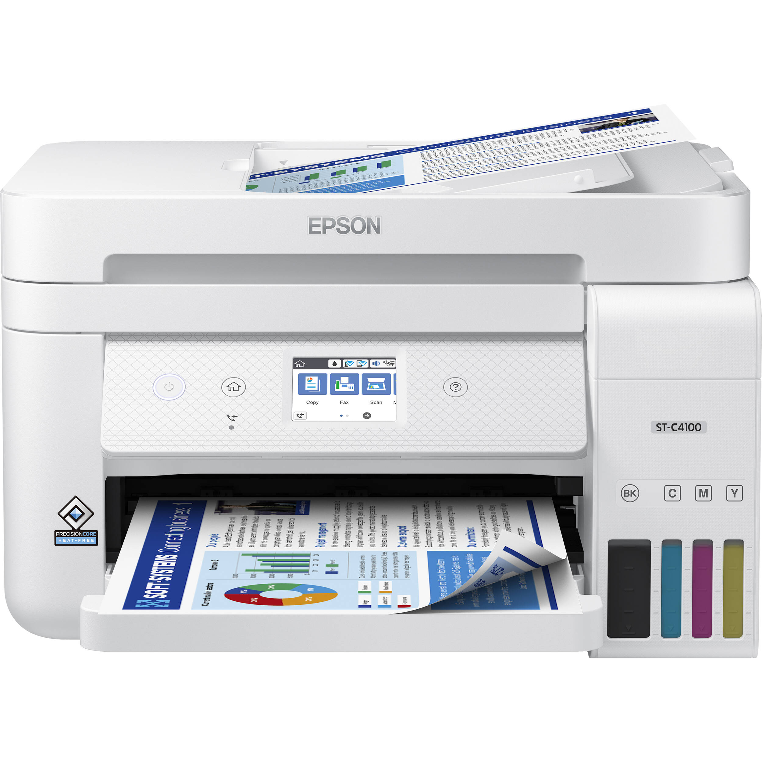 Epson WorkForce ST-C4100 color supertank all-in-one printer with Wi‑Fi and duplex printing — view 2