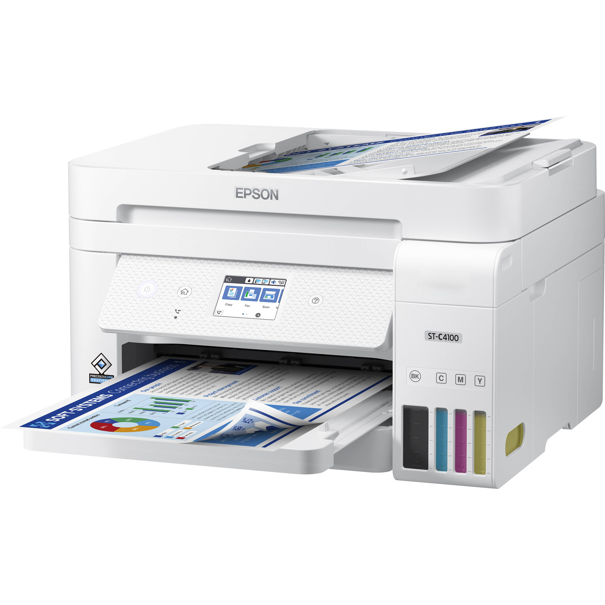 Epson WorkForce ST-C4100 color supertank all-in-one printer with Wi‑Fi and duplex printing — view 3