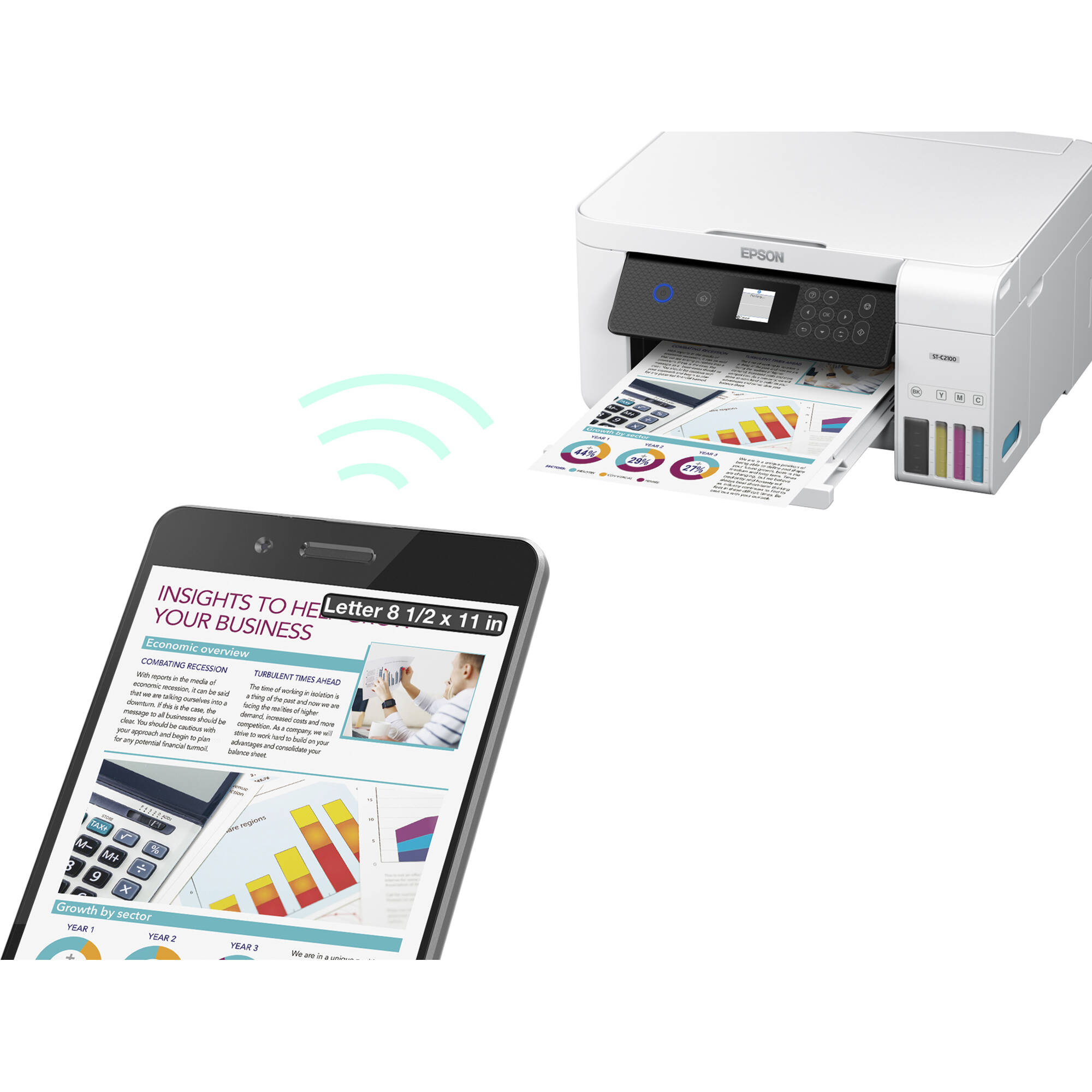 Epson WorkForce ST-C2100 Supertank all-in-one printer with refillable ink tanks — view 12