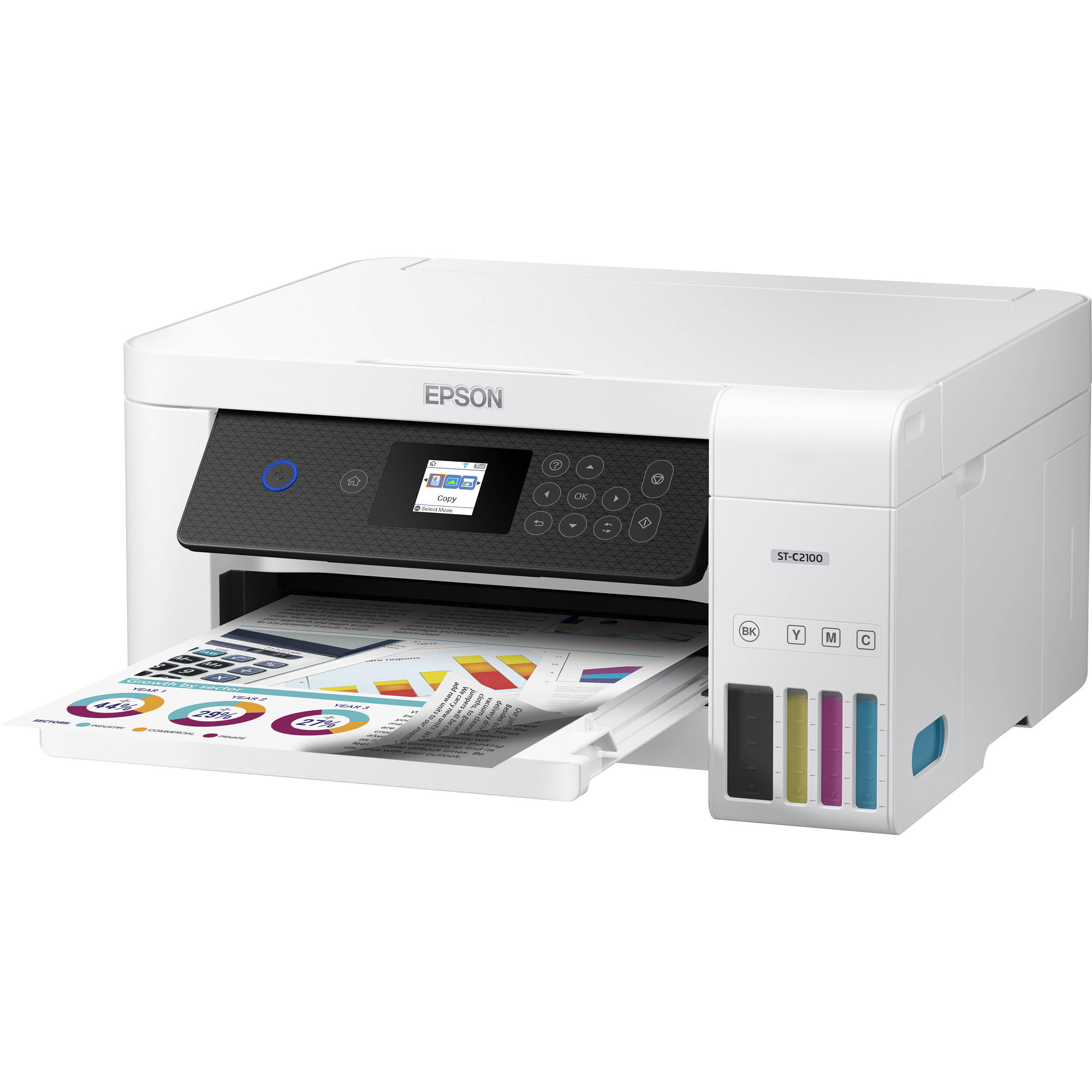 Epson WorkForce ST-C2100 Supertank all-in-one printer with refillable ink tanks — view 5