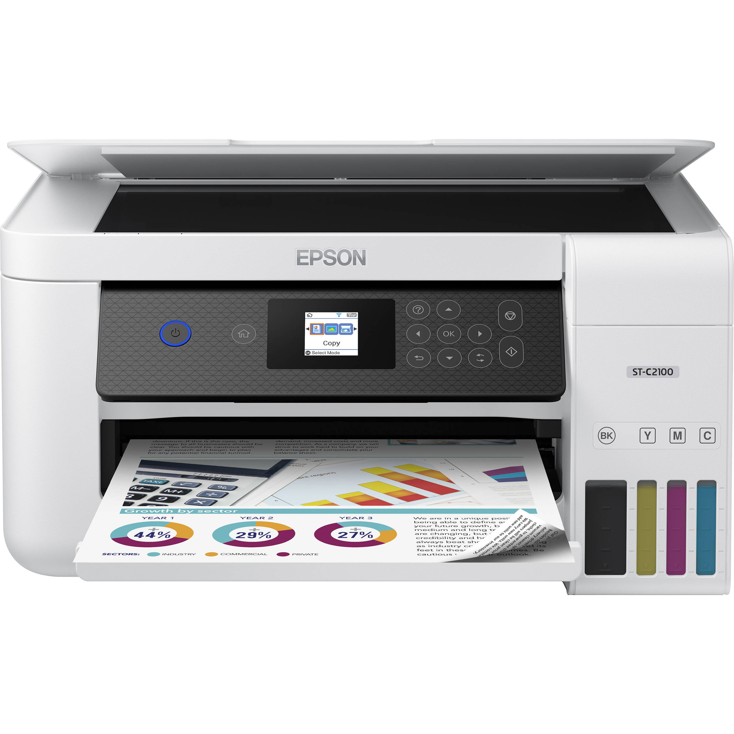 Epson WorkForce ST-C2100 Supertank all-in-one printer with refillable ink tanks — view 6