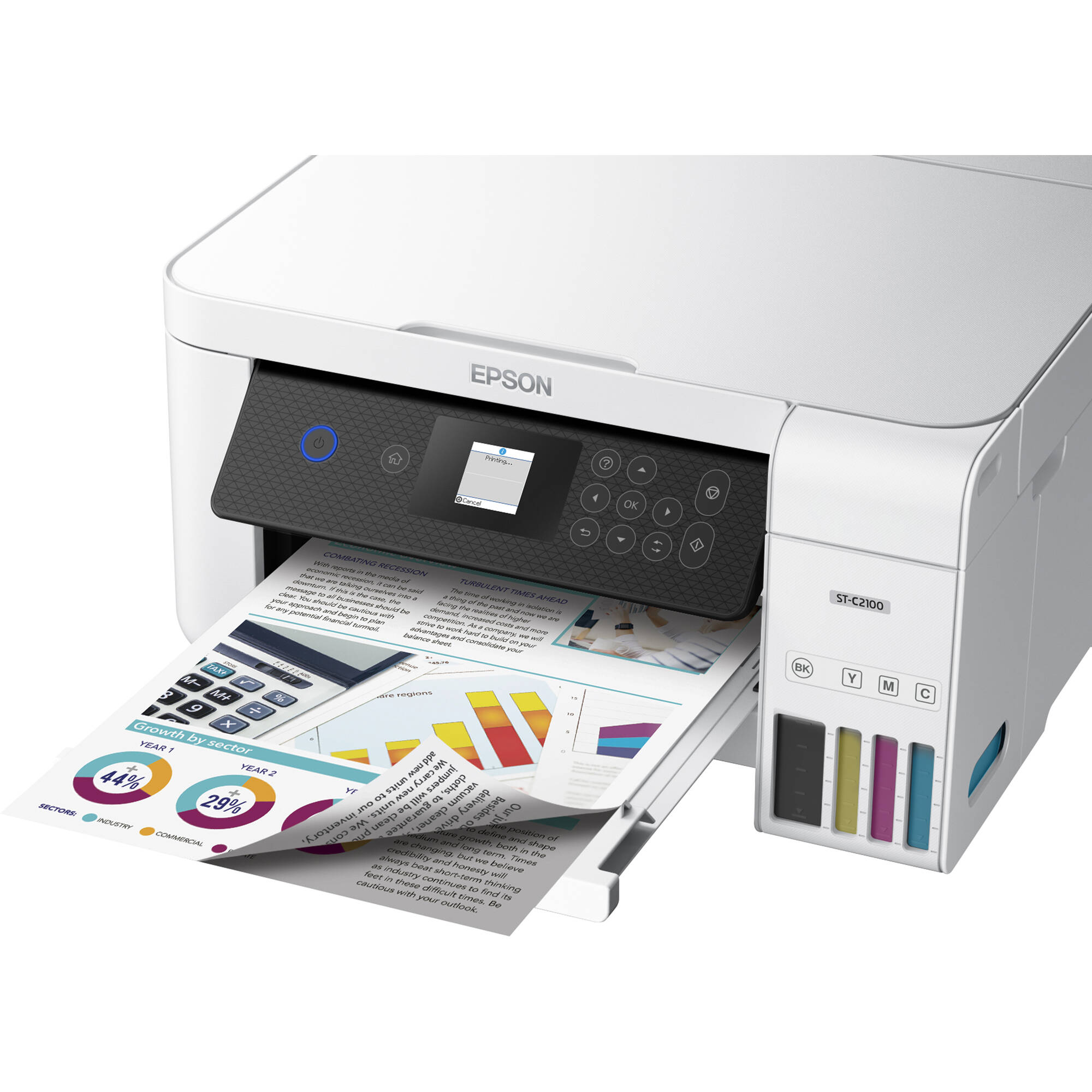 Epson WorkForce ST-C2100 Supertank all-in-one printer with refillable ink tanks — view 7