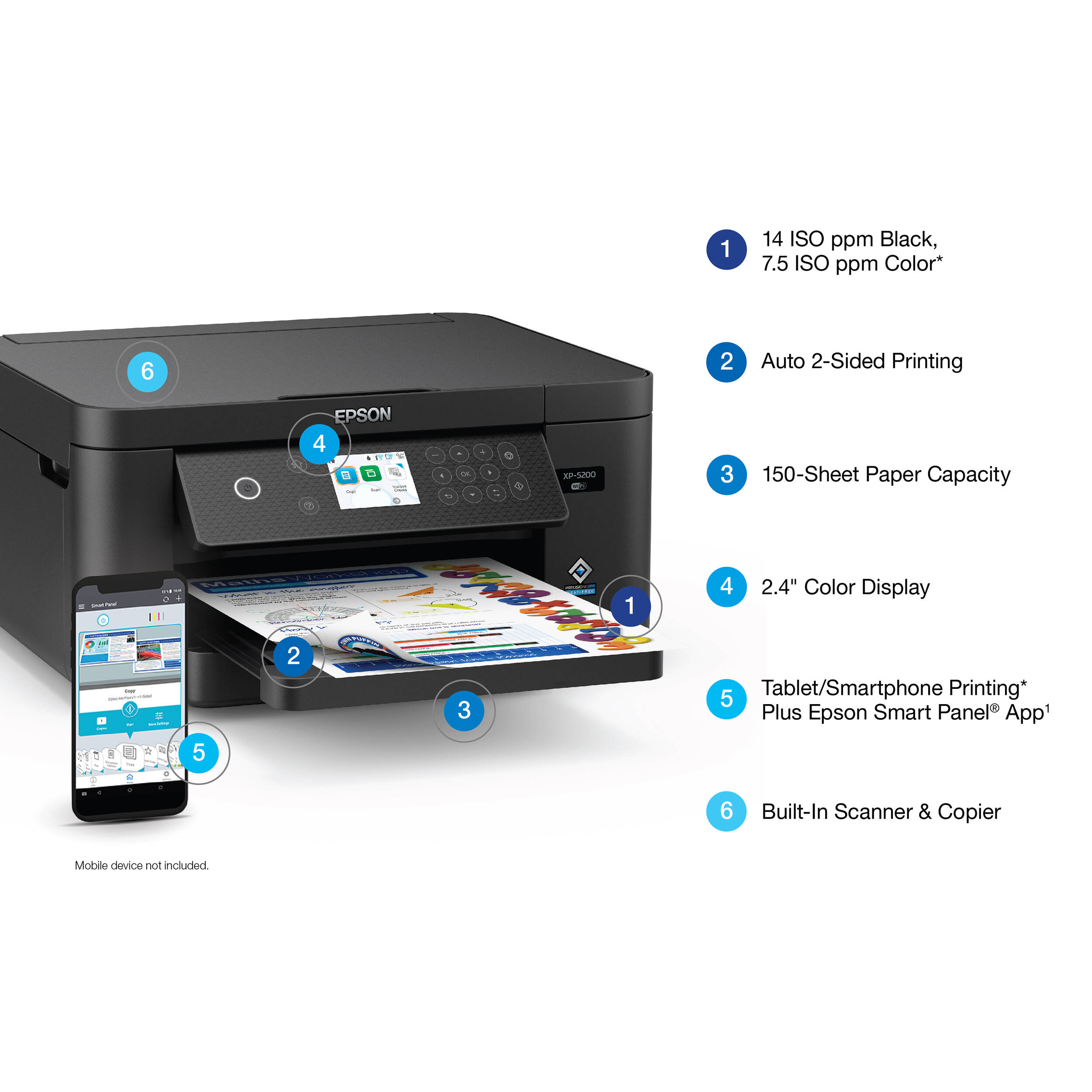 Epson Expression Home XP-5200 color all-in-one printer with Wi-Fi and duplex printing — view 10