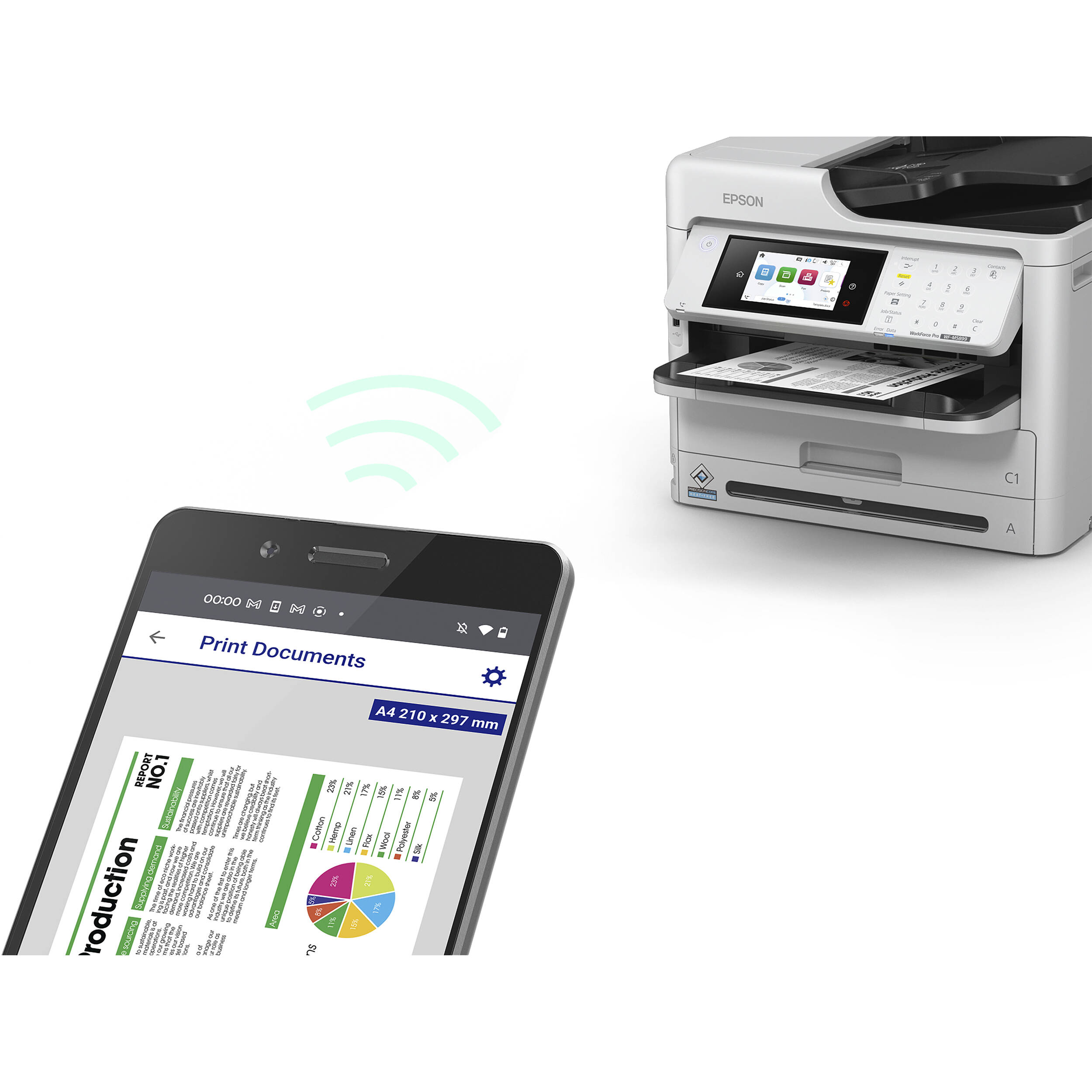 Epson WorkForce Pro WFM5899 monochrome all-in-one printer for business document workflows — view 11