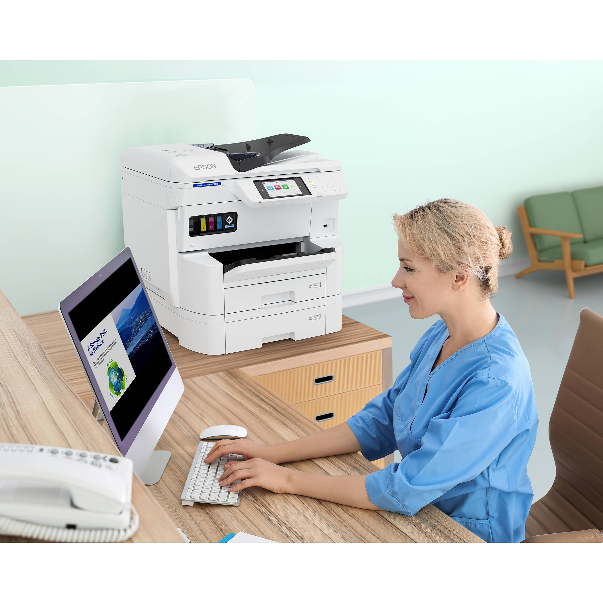 Epson WorkForce Pro EM-C7100 A3 color multifunction printer — view 4