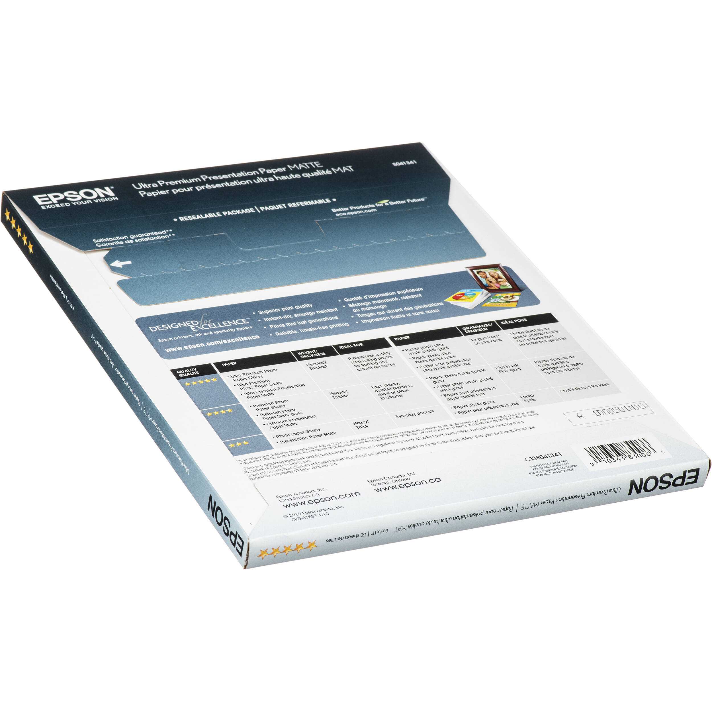 Epson Archival Matte Paper Letter, 50-sheet pack for archival and presentation printing — view 2
