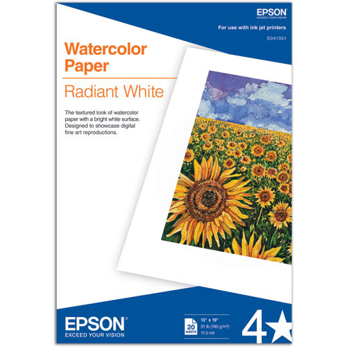 Epson - Product Type: Water Color Radiant Paper - Size: 13in X 19in - Color: Whi