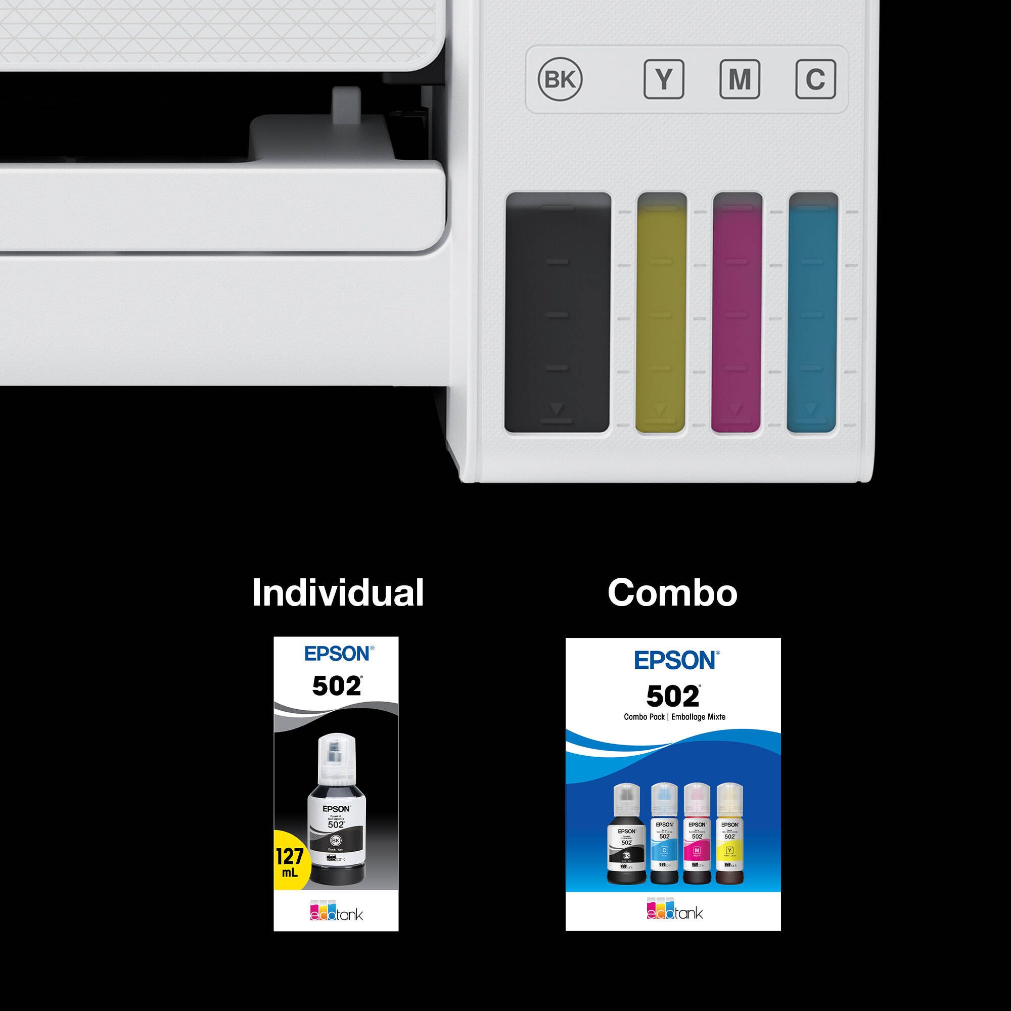 Epson EcoTank replacement black ink cartridge T502120-S for office document printing — view 5