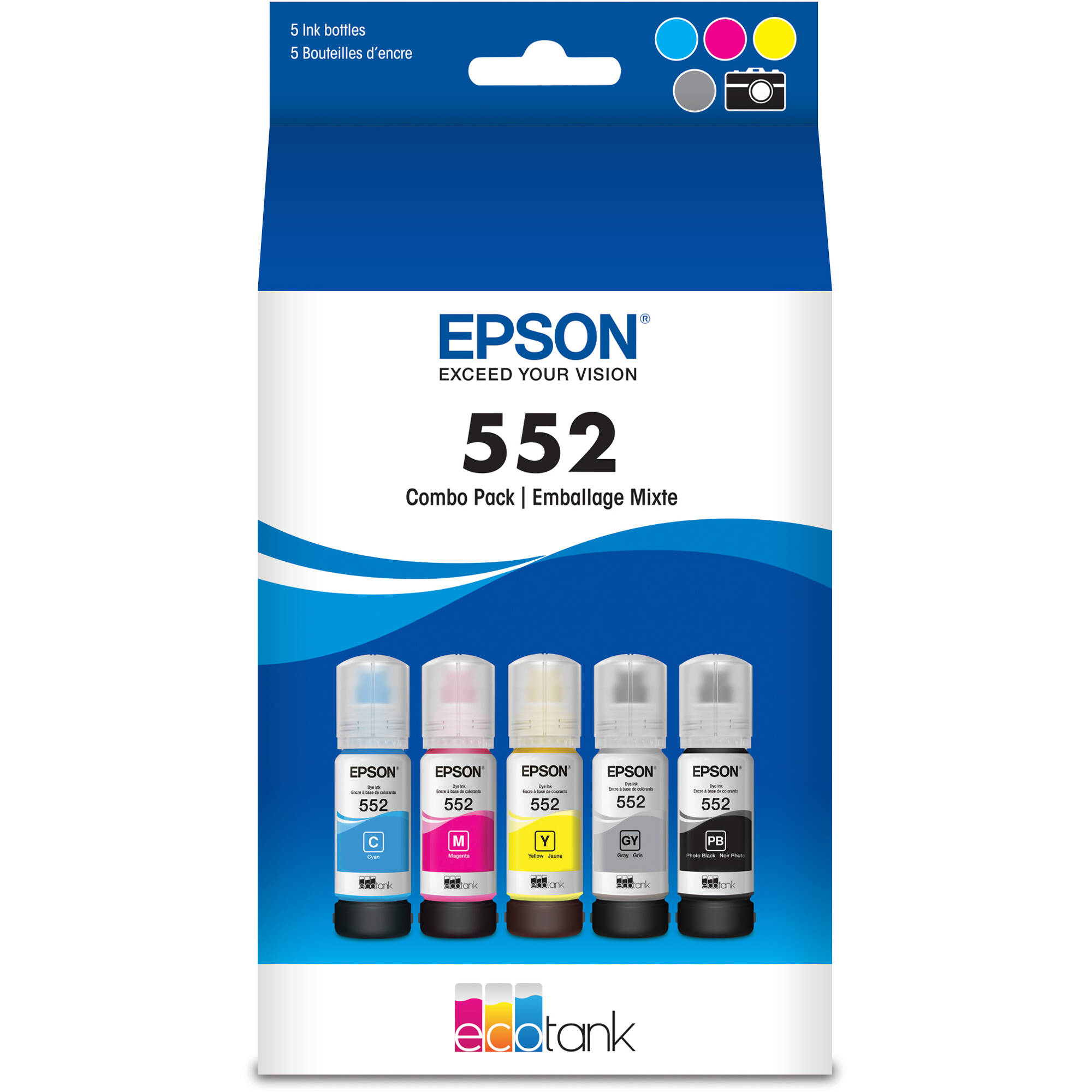 Epson T552920-S dye color combo ink bottle for compatible Epson printers — view 2