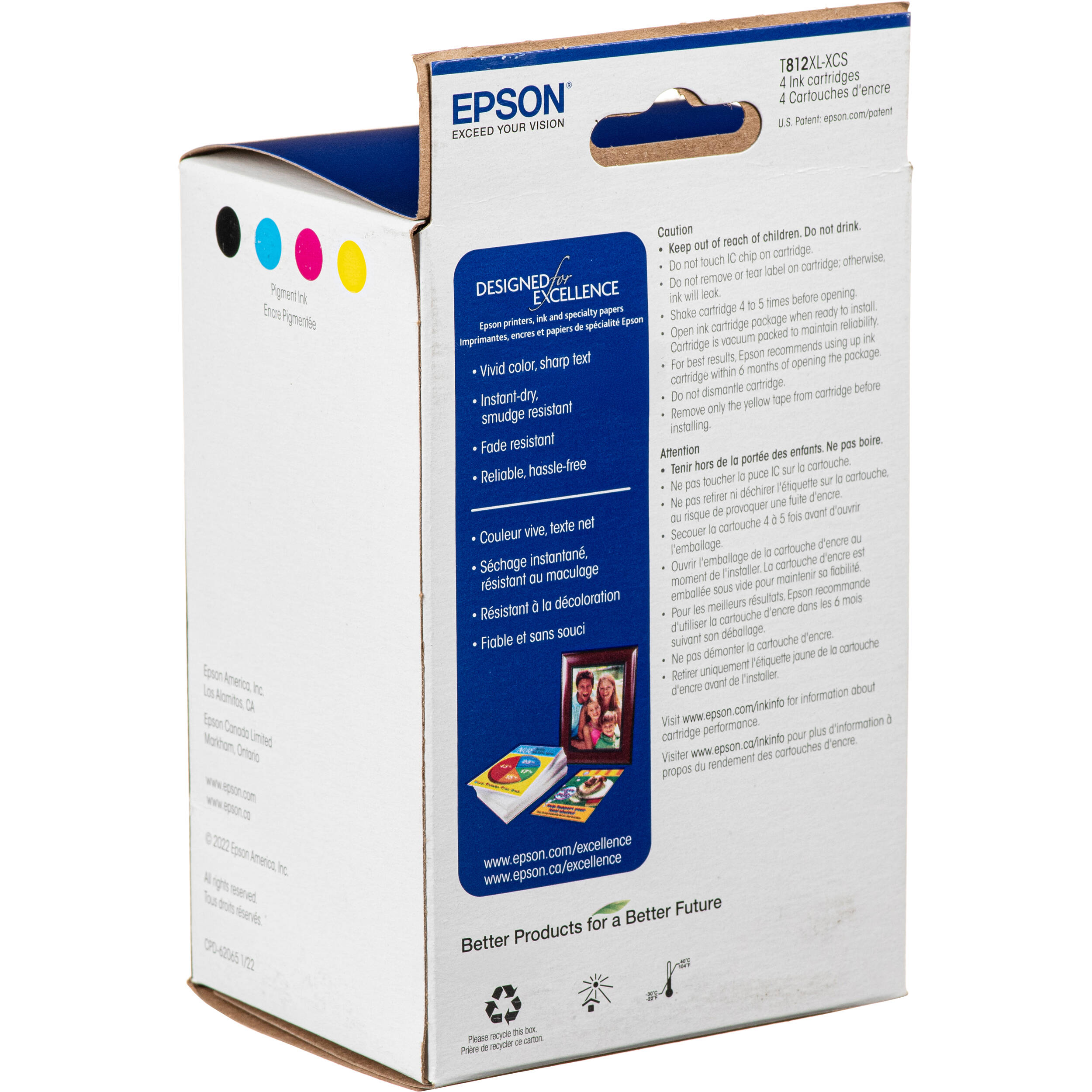 Epson T812XL-XCS CMYK high-yield ink multipack for color printing — view 2