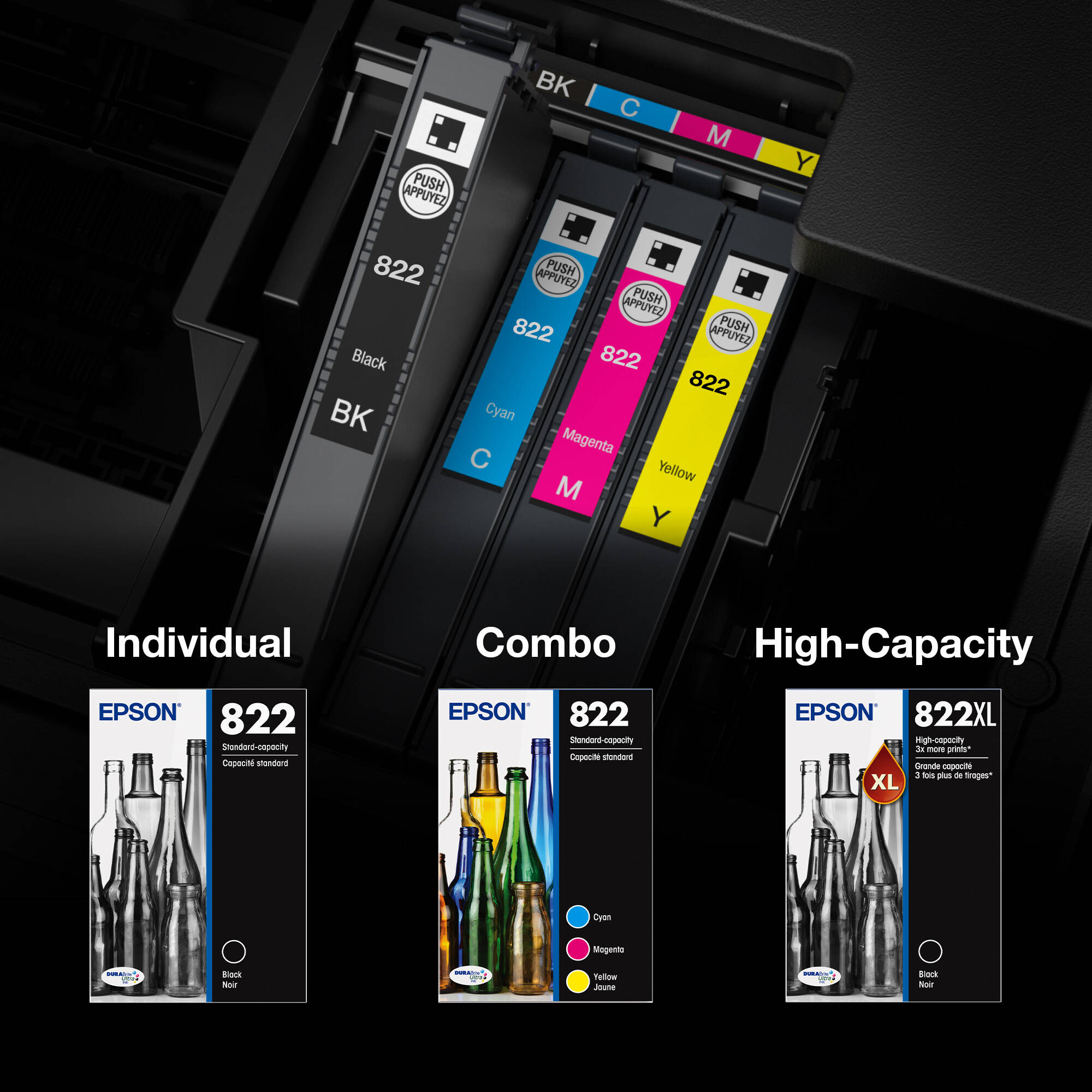 Epson T822XL-XCS high-yield CMYK ink multipack for compatible Epson printers — view 5