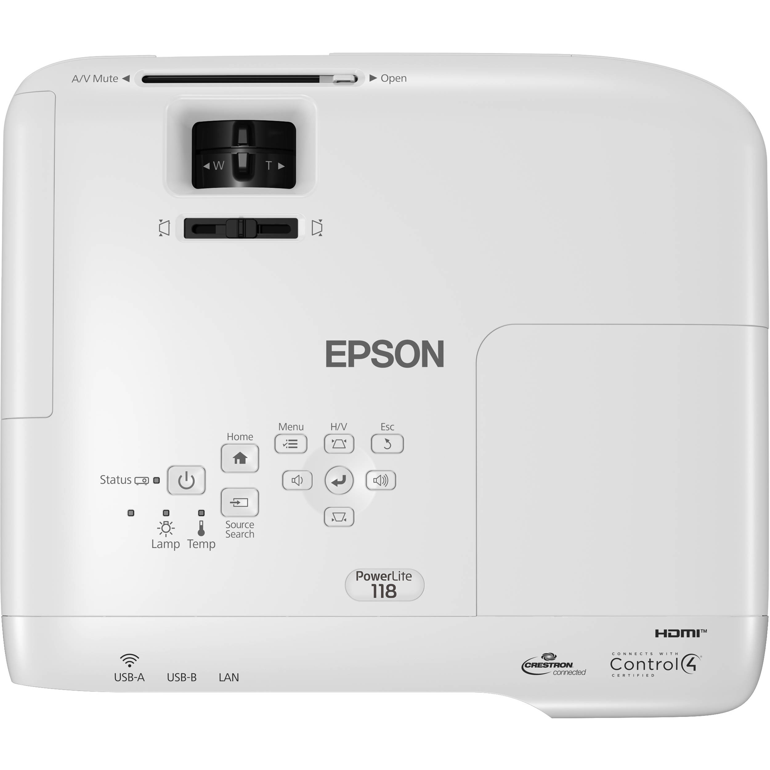 Epson PowerLite 118 business projector with 3,800 lumens and XGA resolution — view 6