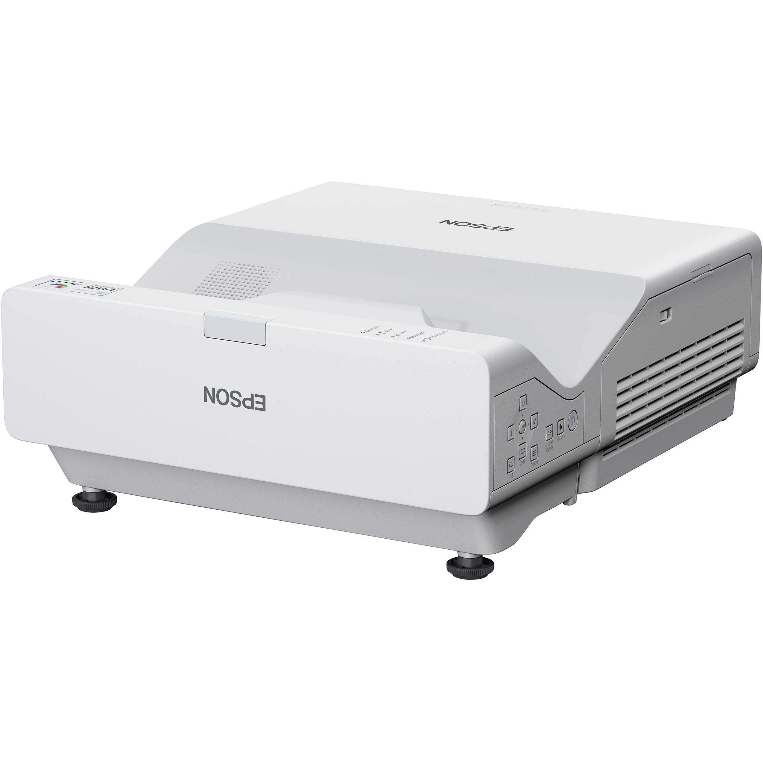Epson PowerLite 760W ultra short-throw laser projector in white with 4,100 lumens and WXGA resolution — view 3