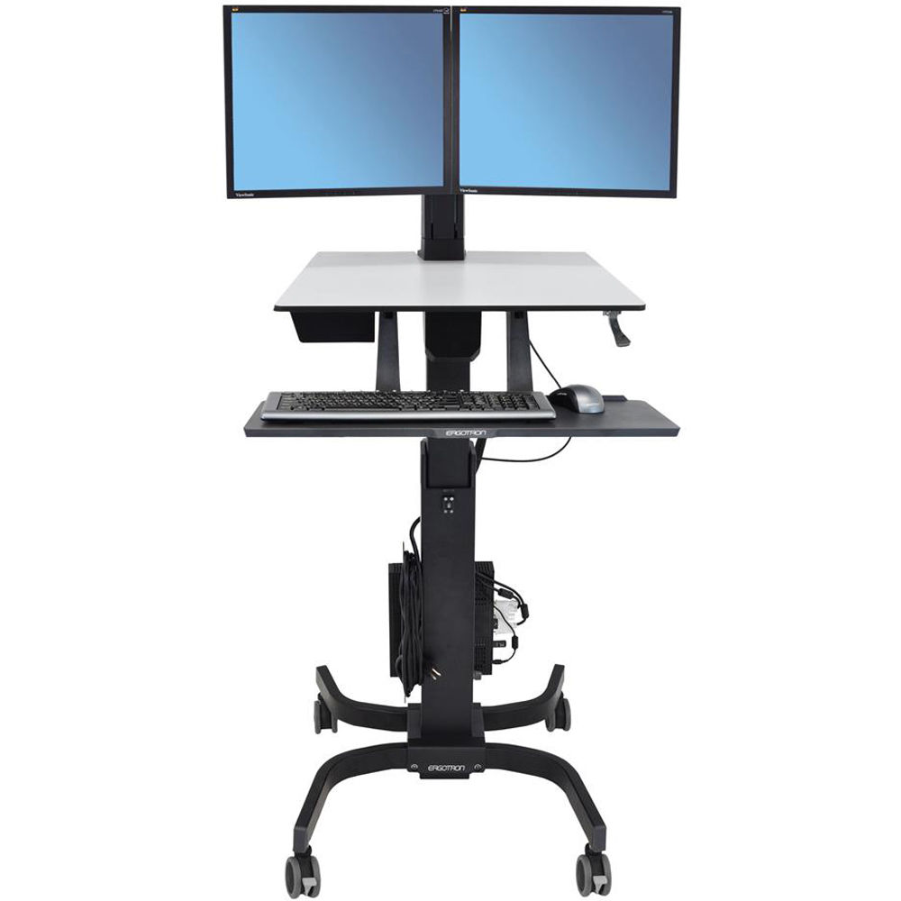 Ergotron WorkFit-C 24-214-085 | Dual Sit-Stand, 360° Swivel, Height