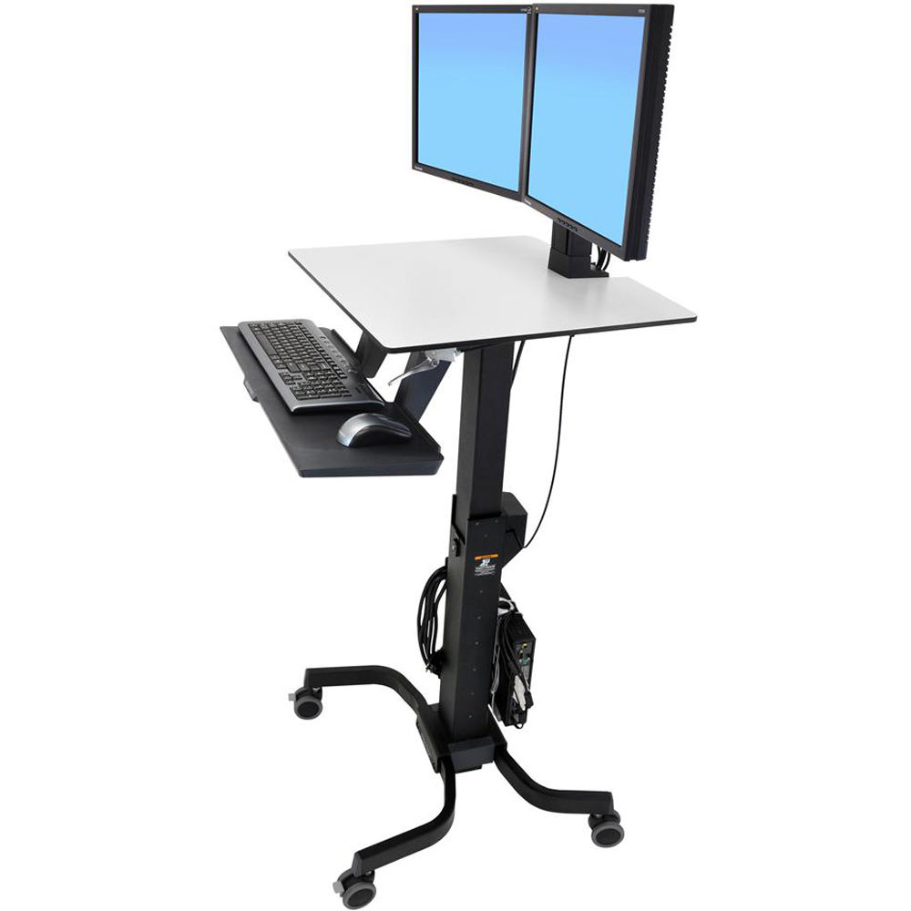 Ergotron WorkFit-C dual sit-stand workstation with height adjustment and swivel — view 2