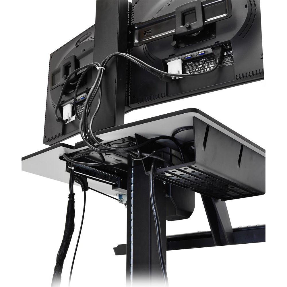 Ergotron WorkFit-C dual sit-stand workstation with height adjustment and swivel — view 4