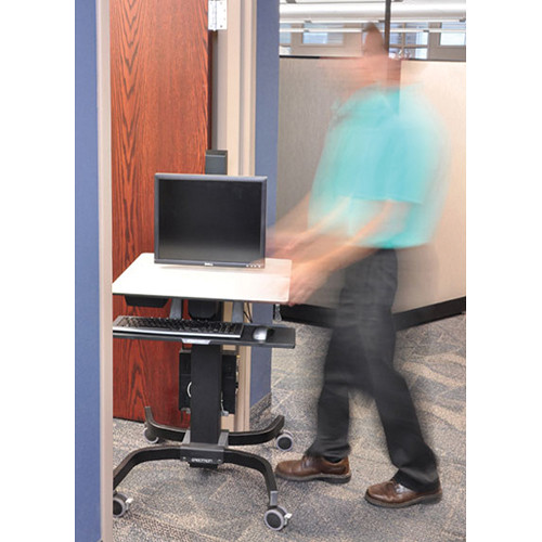 Ergotron WORKFIT-C, SINGLE HD sit-stand workstation with height-adjustable display and keyboard tray — view 3