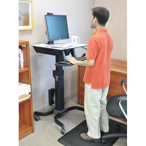 Ergotron WORKFIT-C, SINGLE HD sit-stand workstation with height-adjustable display and keyboard tray — view 4