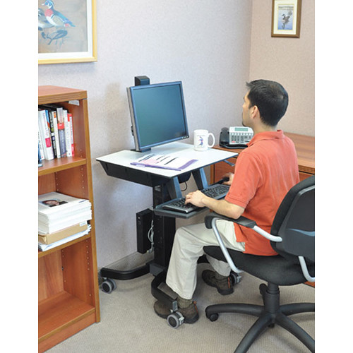 Ergotron WORKFIT-C, SINGLE HD sit-stand workstation with height-adjustable display and keyboard tray — view 5