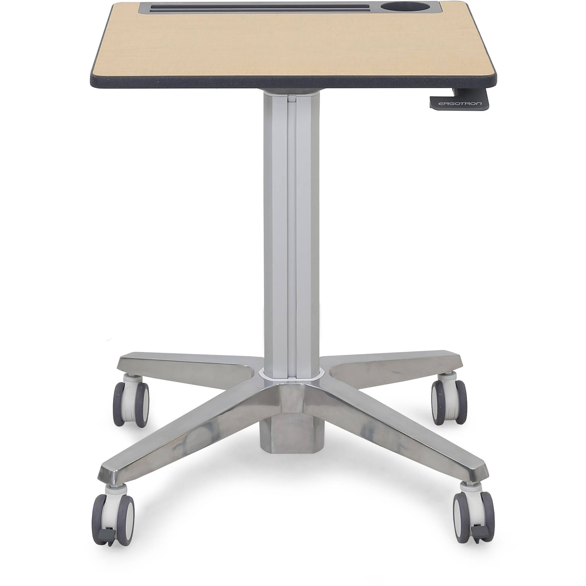 Ergotron mobile desk in Fusion Maple for flexible ergonomic office workspace use — view 2