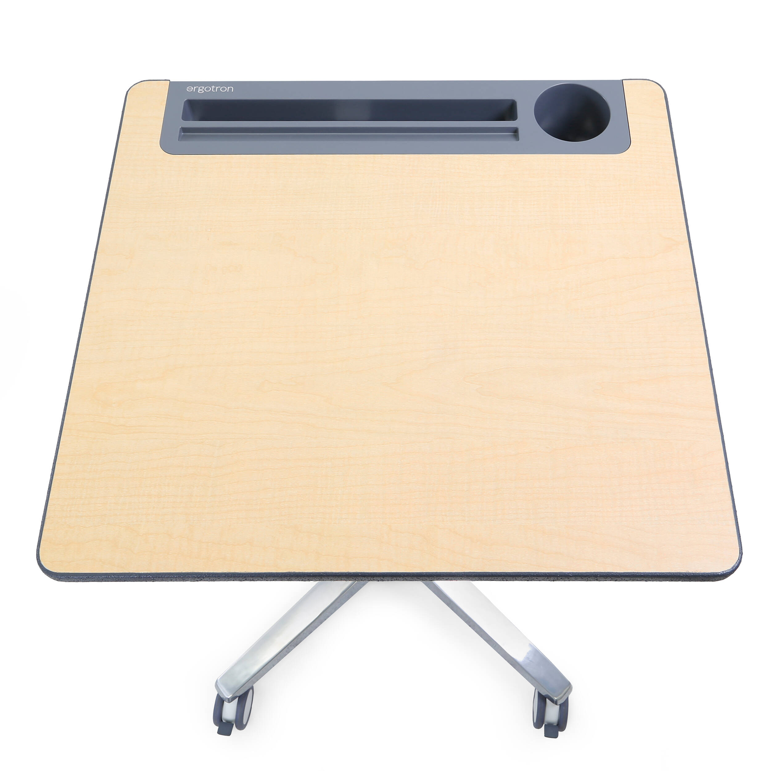 Ergotron mobile desk in Fusion Maple for flexible ergonomic office workspace use — view 3