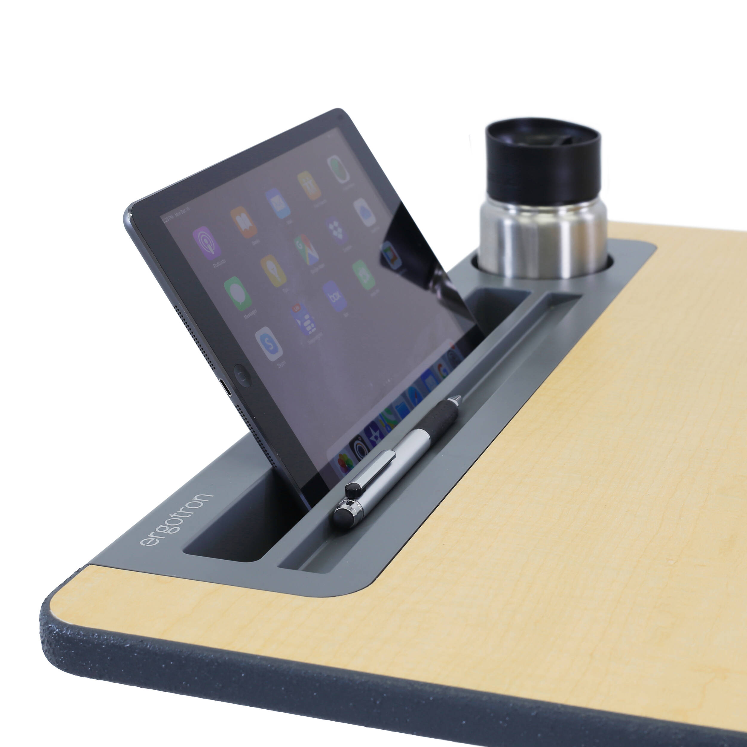 Ergotron mobile desk in Fusion Maple for flexible ergonomic office workspace use — view 4