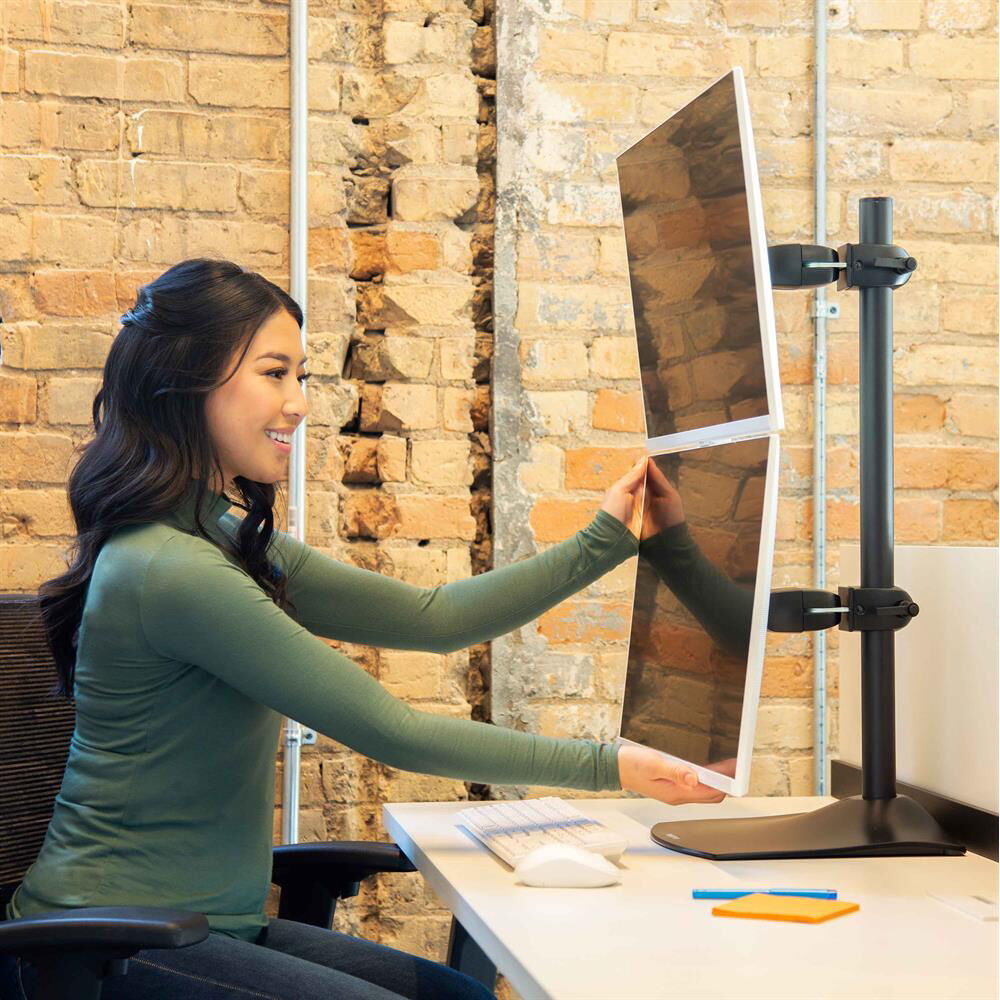 Ergotron DS100 Dual-Monitor Desk Stand, Vertical for stacked dual-display desktop setup — view 4