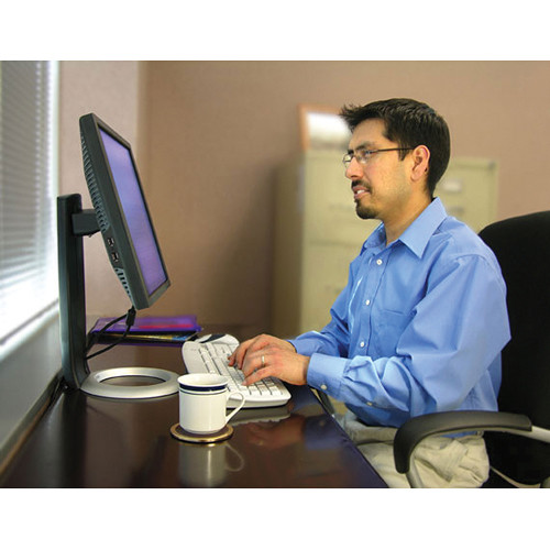 Ergotron Neo-Flex LCD Stand in black, desktop monitor stand for up to 24 inch displays — view 5