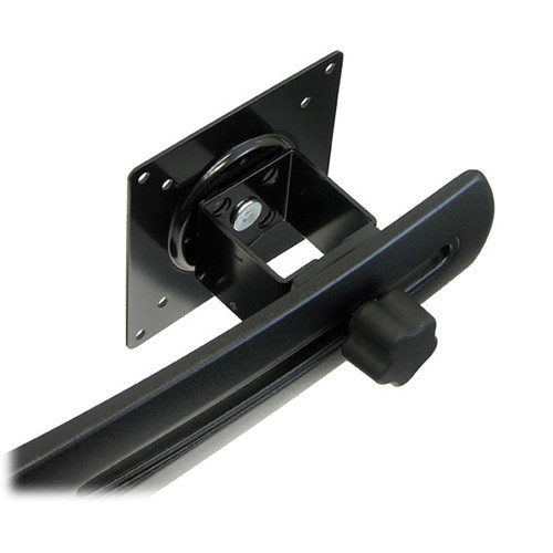 Ergotron DS100 horizontal dual-monitor desk stand in black with cable management — view 3