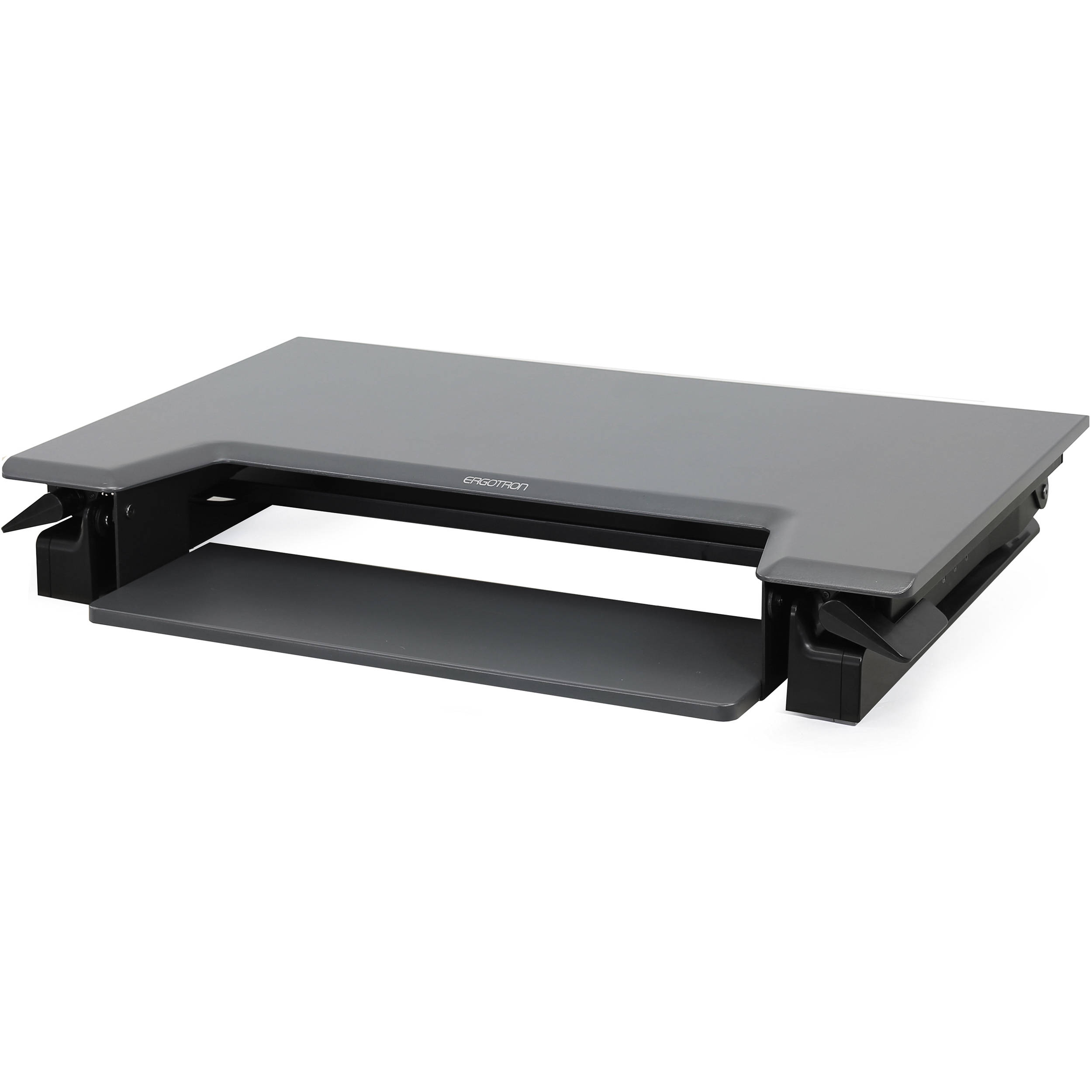 Ergotron WorkFit-T standing desk converter in black for sit-stand office workstations — view 2
