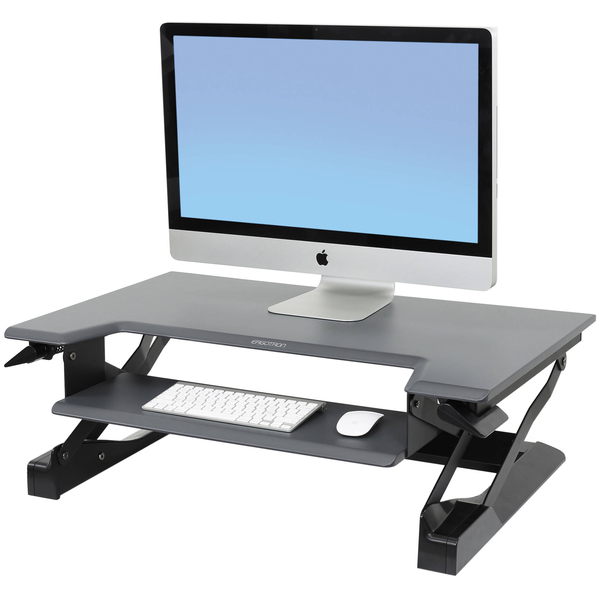 Ergotron WorkFit-T standing desk converter in black for sit-stand office workstations — view 4