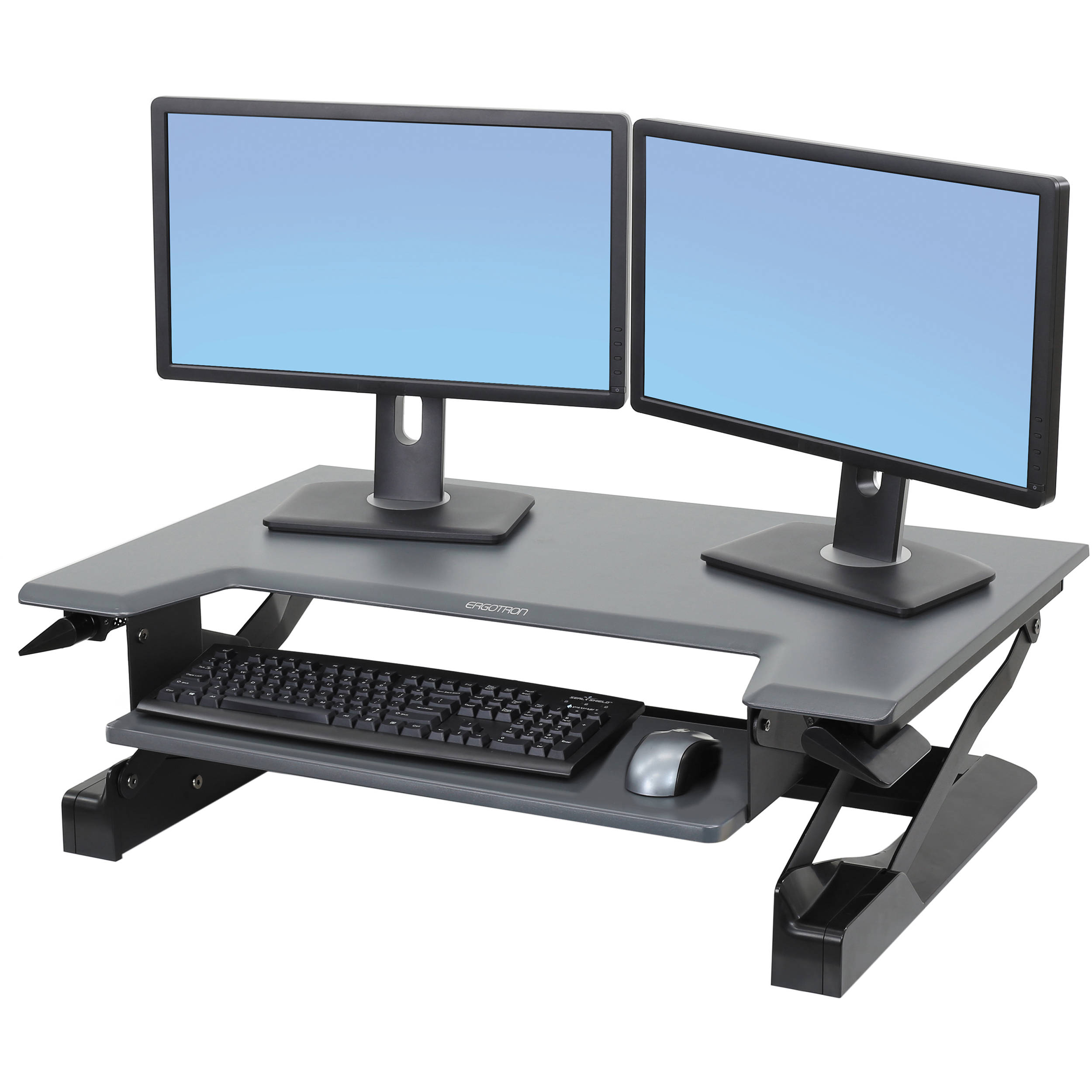 Ergotron WorkFit-T standing desk converter in black for sit-stand office workstations — view 5