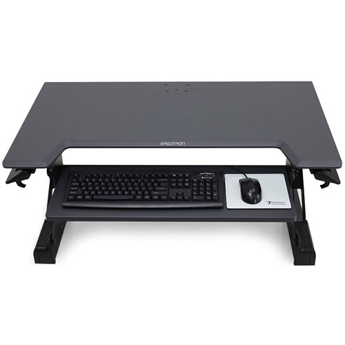 Black Ergotron WORKFIT-TL standing desk converter for office sit-to-stand workstations — view 4