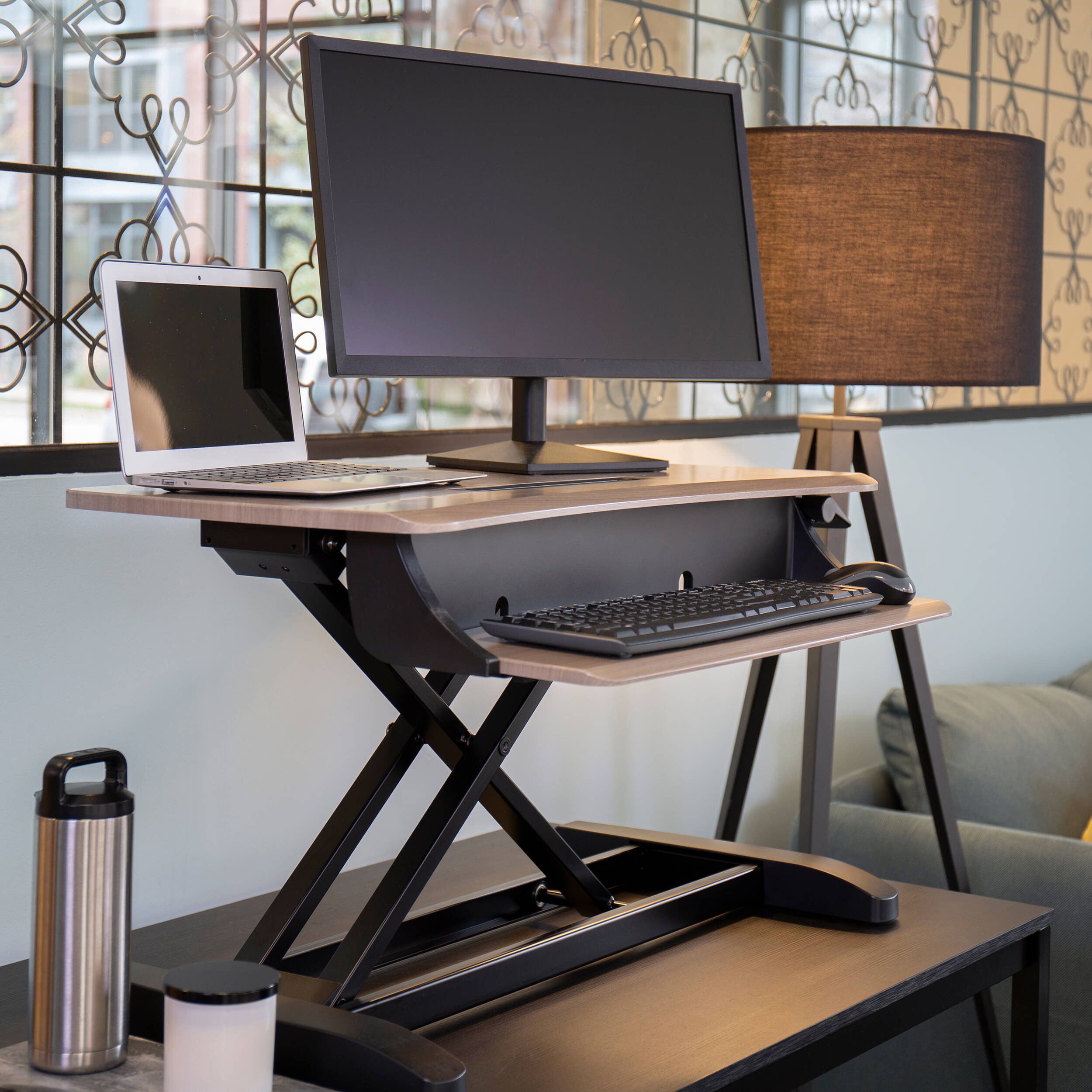 Ergotron WorkFit-Z Mini sit-stand desktop PGW for compact ergonomic workstation use — view 2