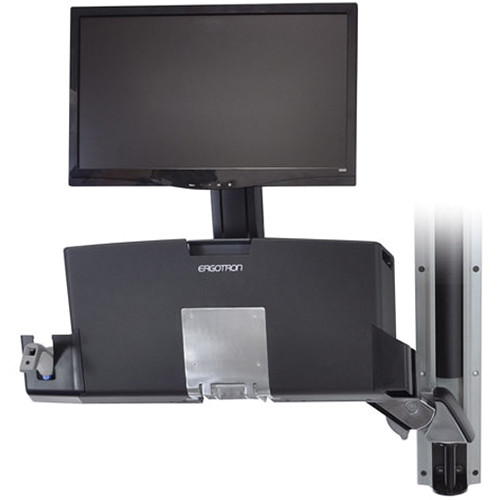 Ergotron SV Sit-Stand Combo Arm in polished finish with keyboard and LCD support — view 5