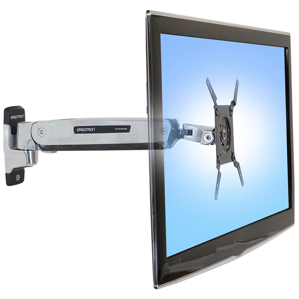 Ergotron interactive monitor arm in polished finish for a single VESA-compatible display — view 3