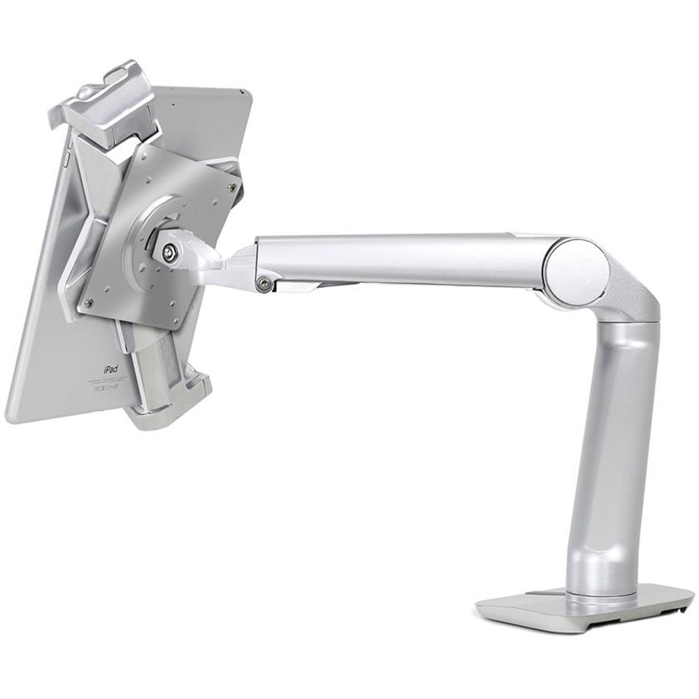 Ergotron lockable tablet mount in polished silver for secure kiosk and POS tablet installations — view 4
