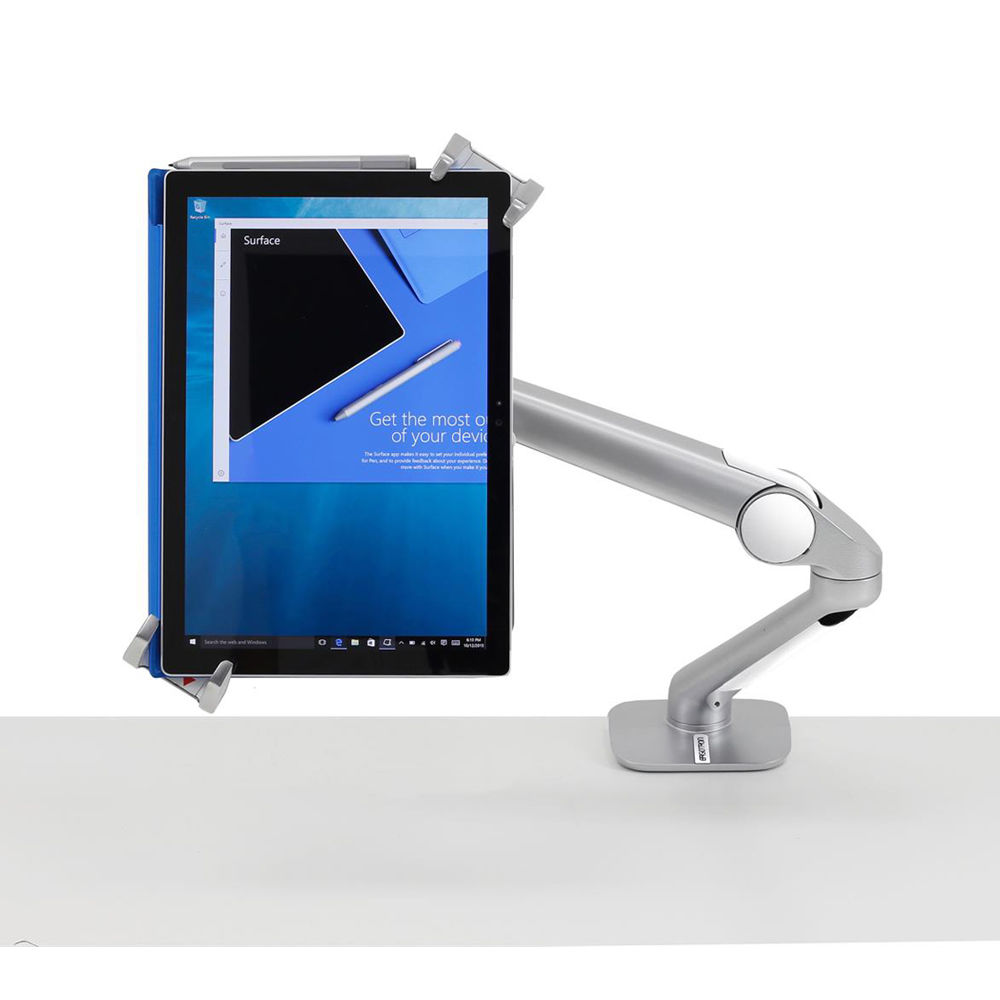 Ergotron lockable tablet mount in polished silver for secure kiosk and POS tablet installations — view 7